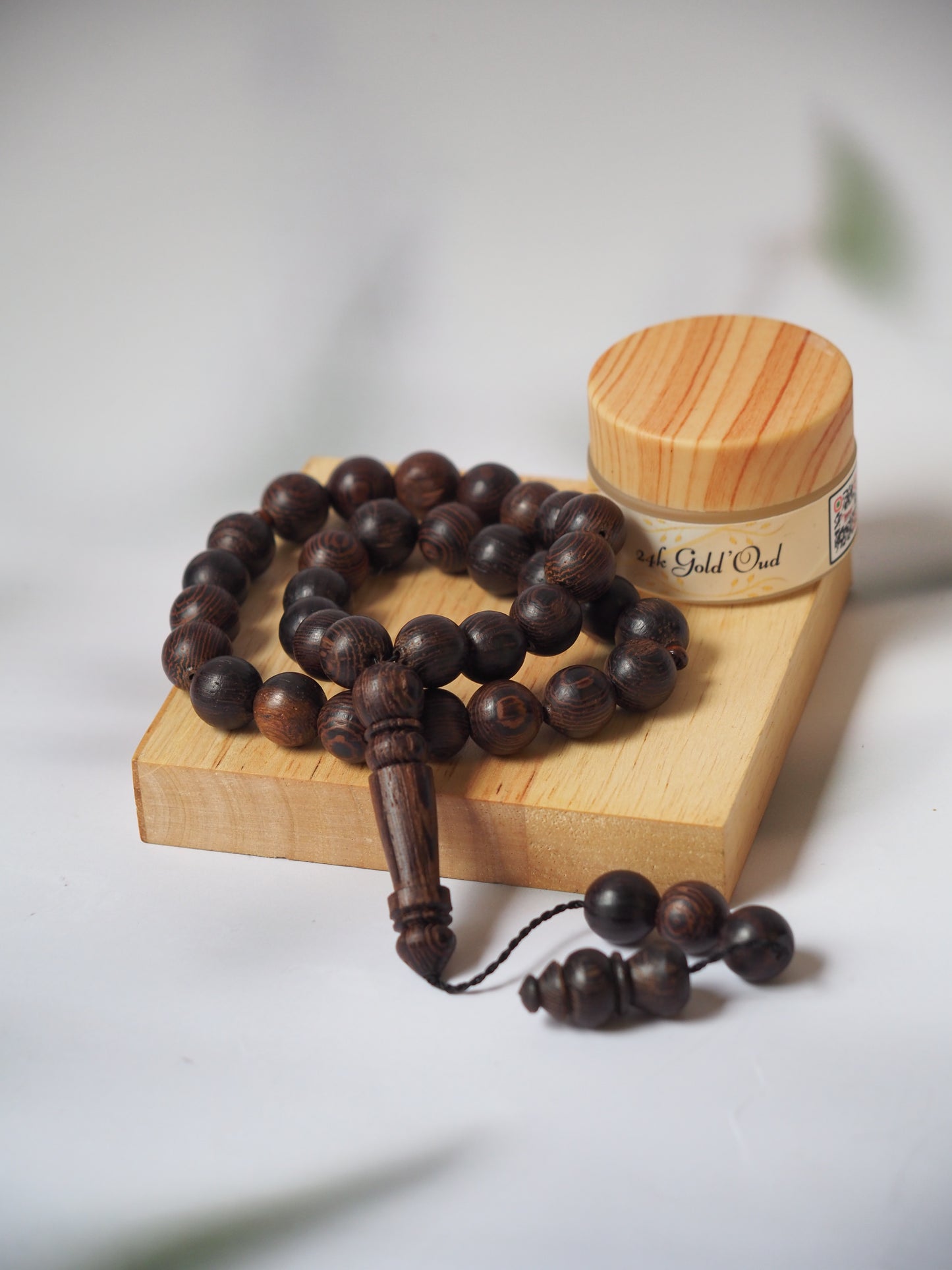 Indonesian Dark Wood Scented Rosary + Handmade Solid Perfume