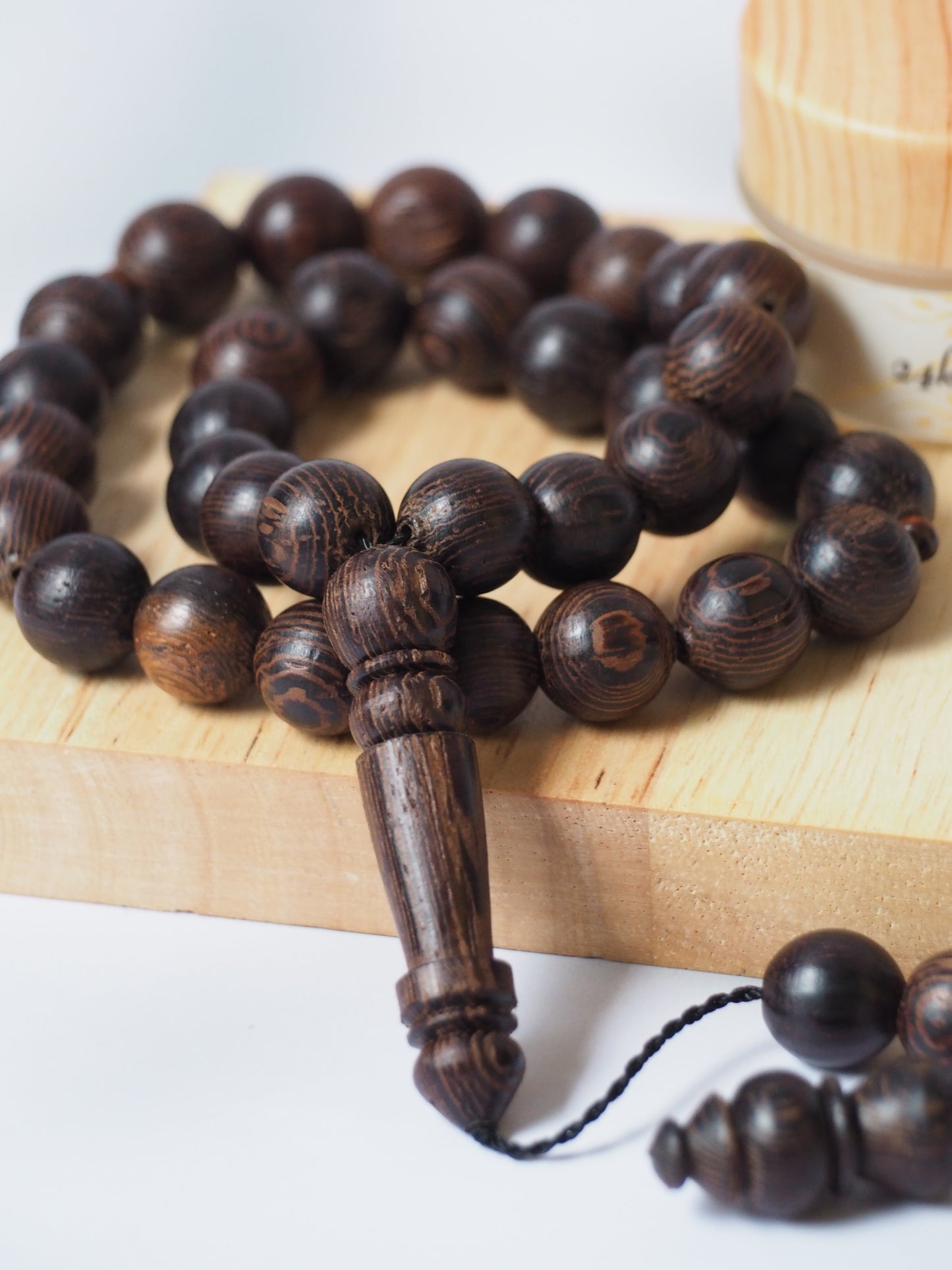 Indonesian Dark Wood Scented Rosary + Handmade Solid Perfume