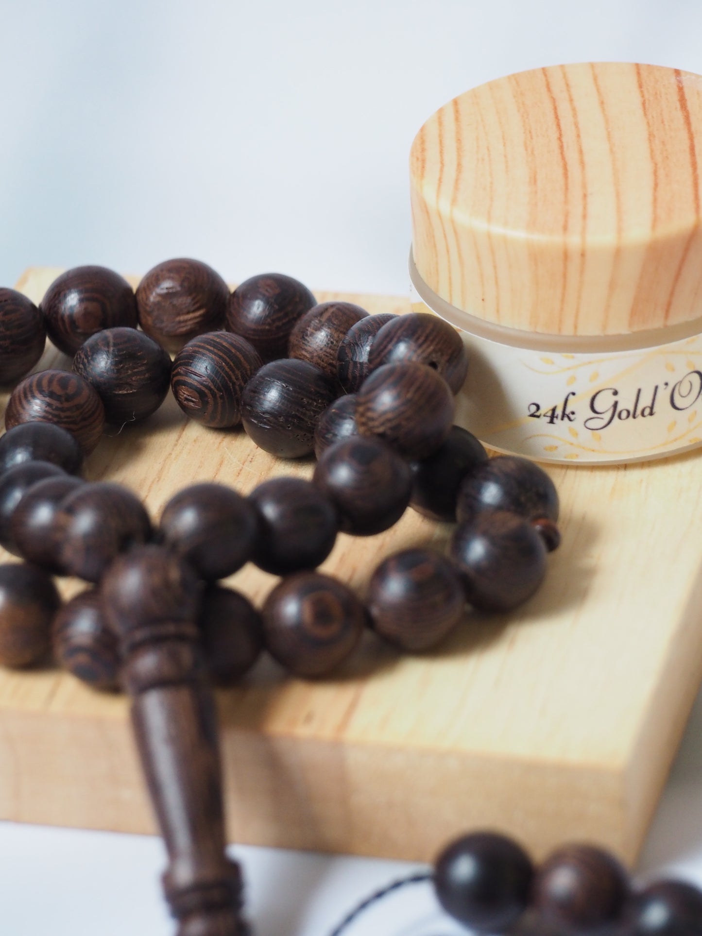 Indonesian Dark Wood Scented Rosary + Handmade Solid Perfume