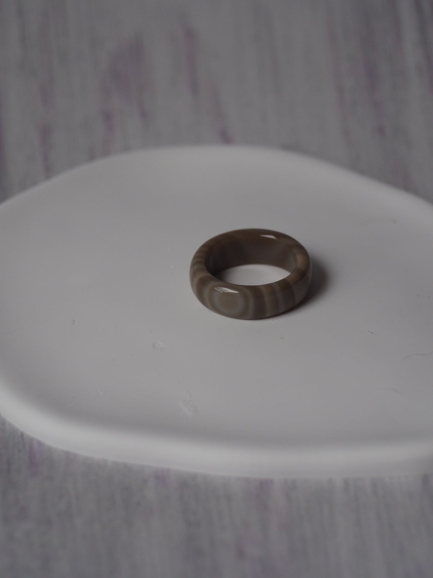 Unique Natural Striped Flint Ring