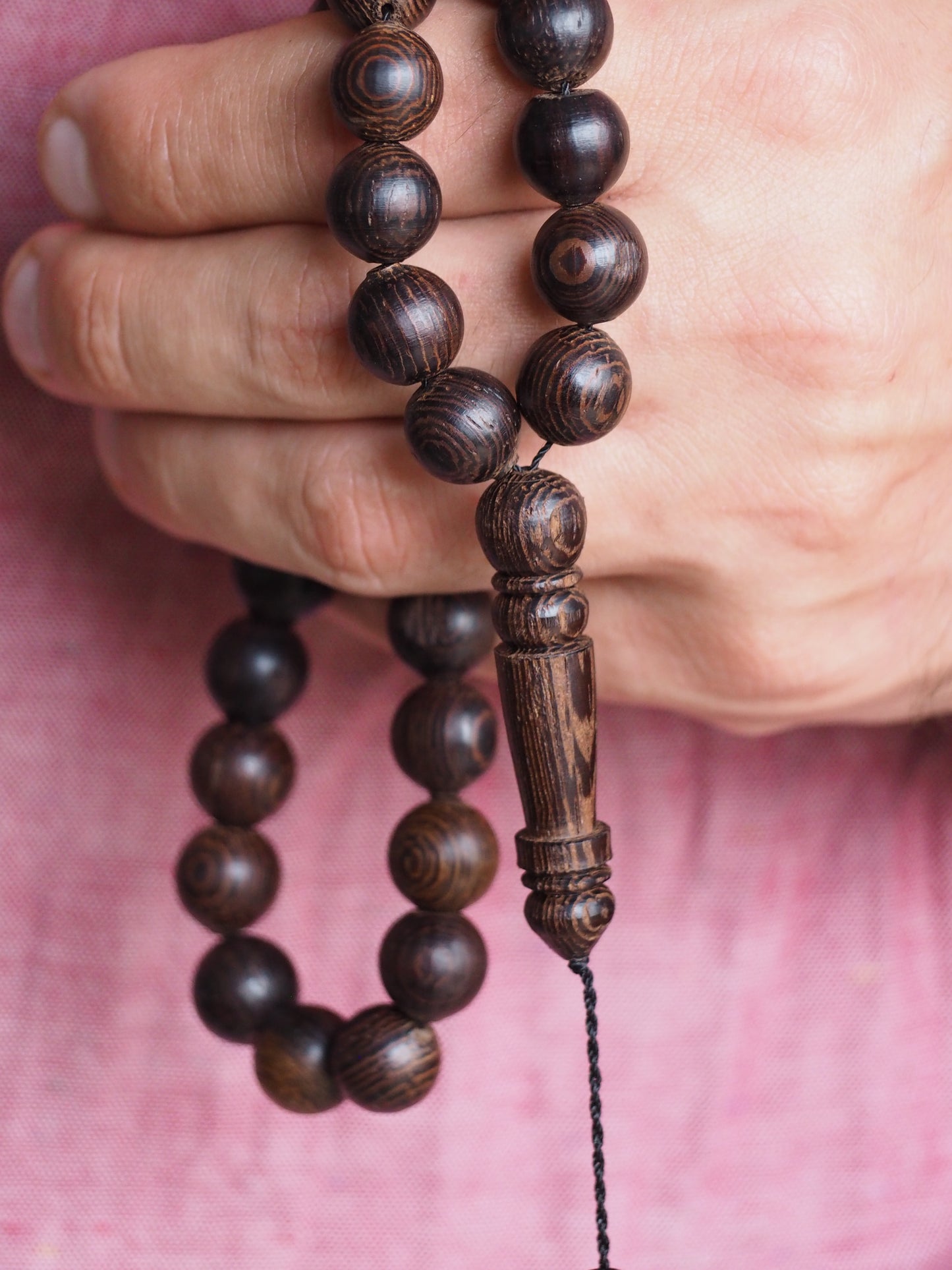 Indonesian Dark Wood Scented Rosary + Handmade Solid Perfume