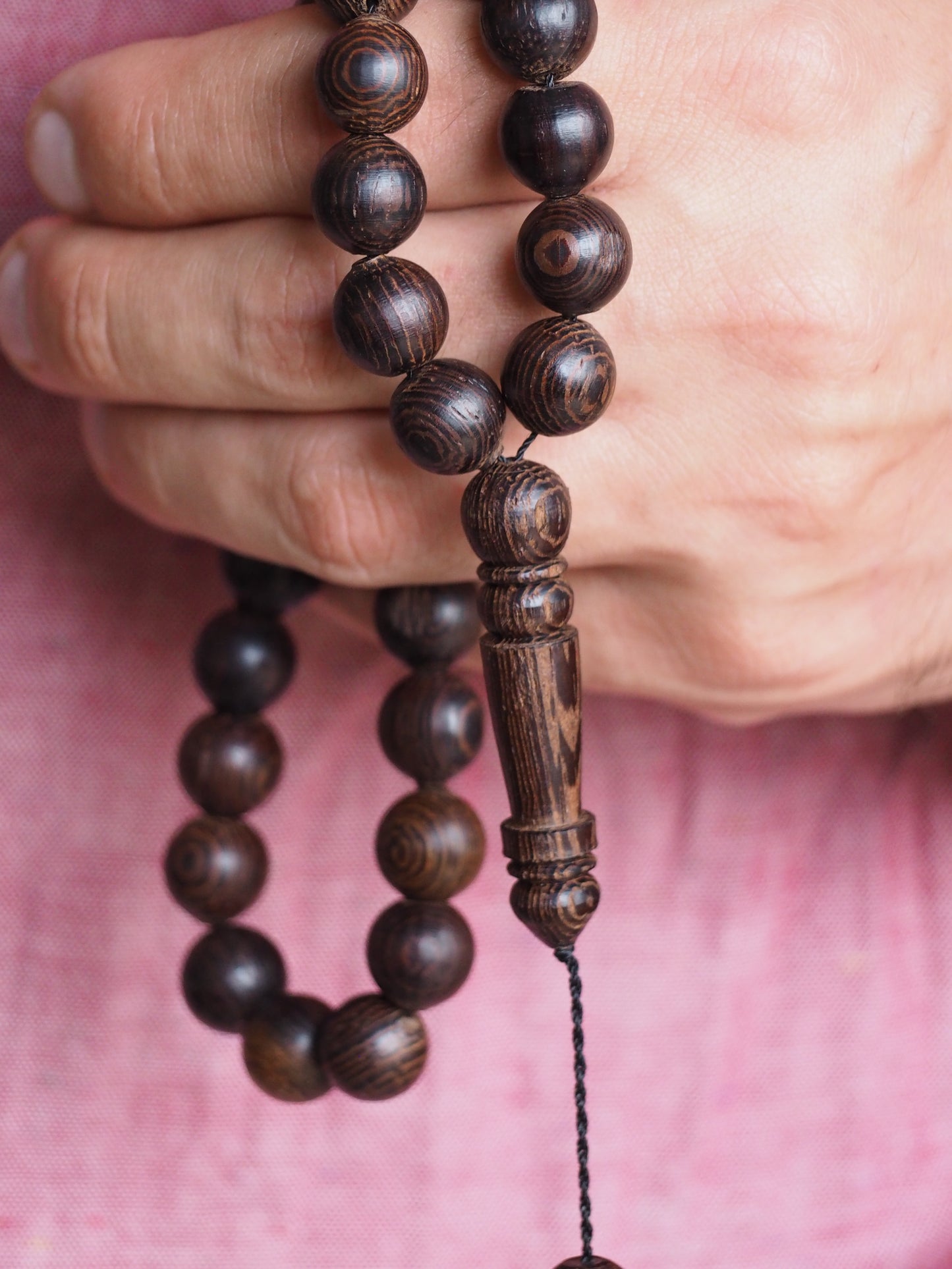 Indonesian Dark Wood Scented Rosary + Handmade Solid Perfume