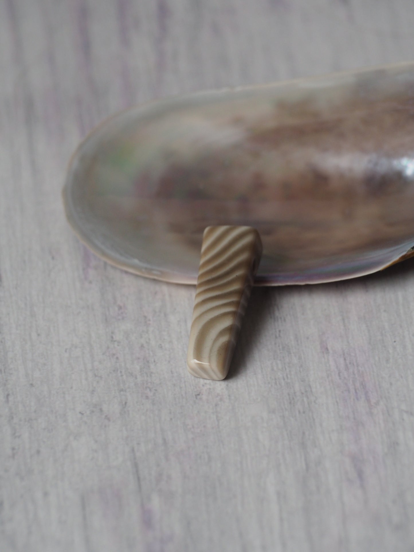 Natural Striped Flint Pendant