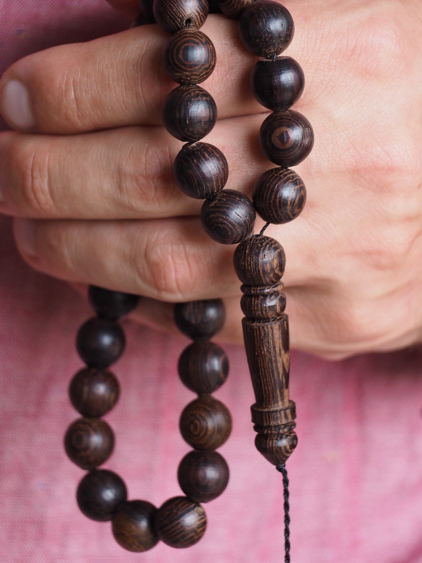 Indonesian Dark Wood Scented Rosary + Handmade Solid Perfume
