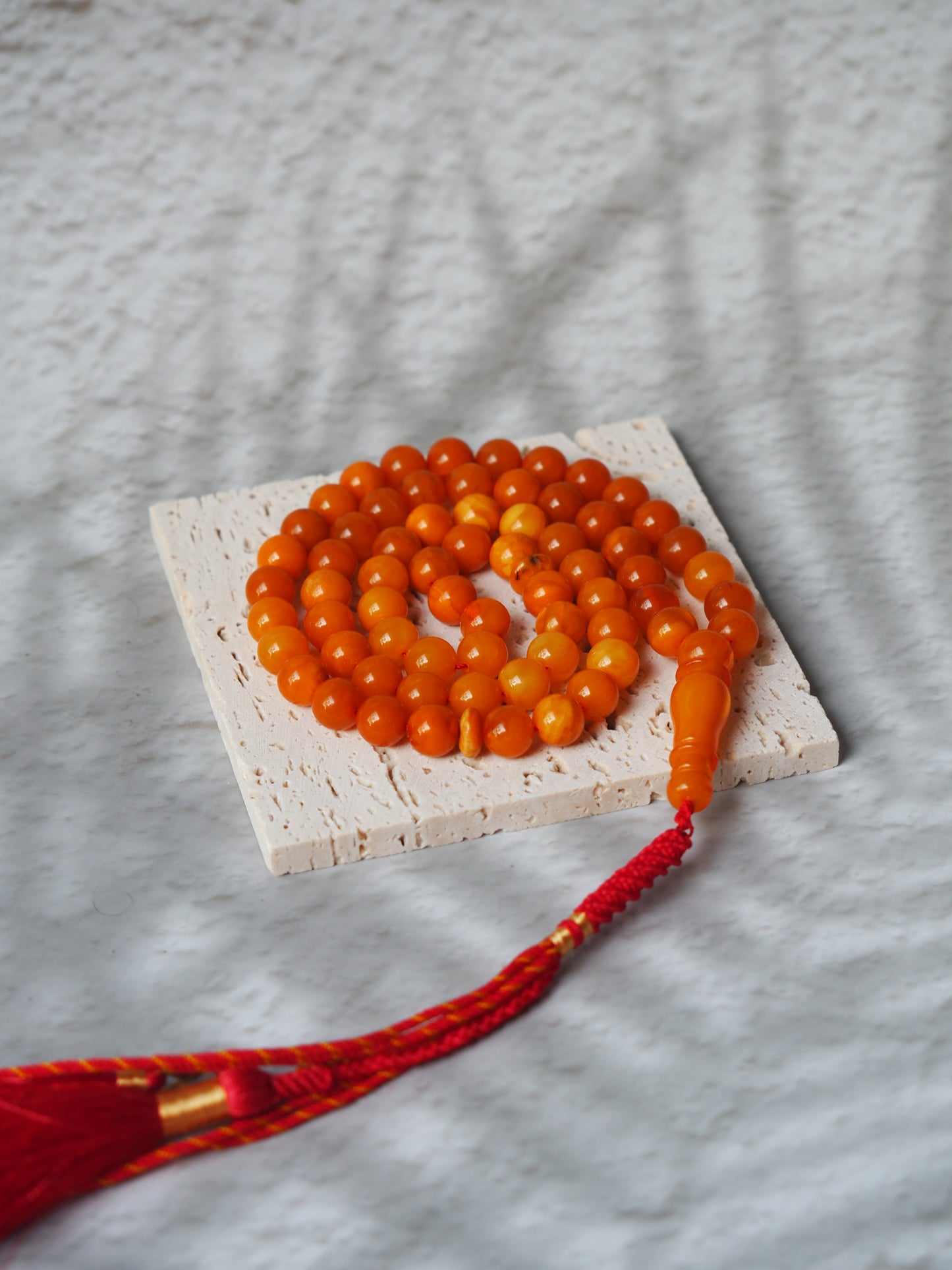 Antique Aged "Old German" Amber Misbah 66 Beads