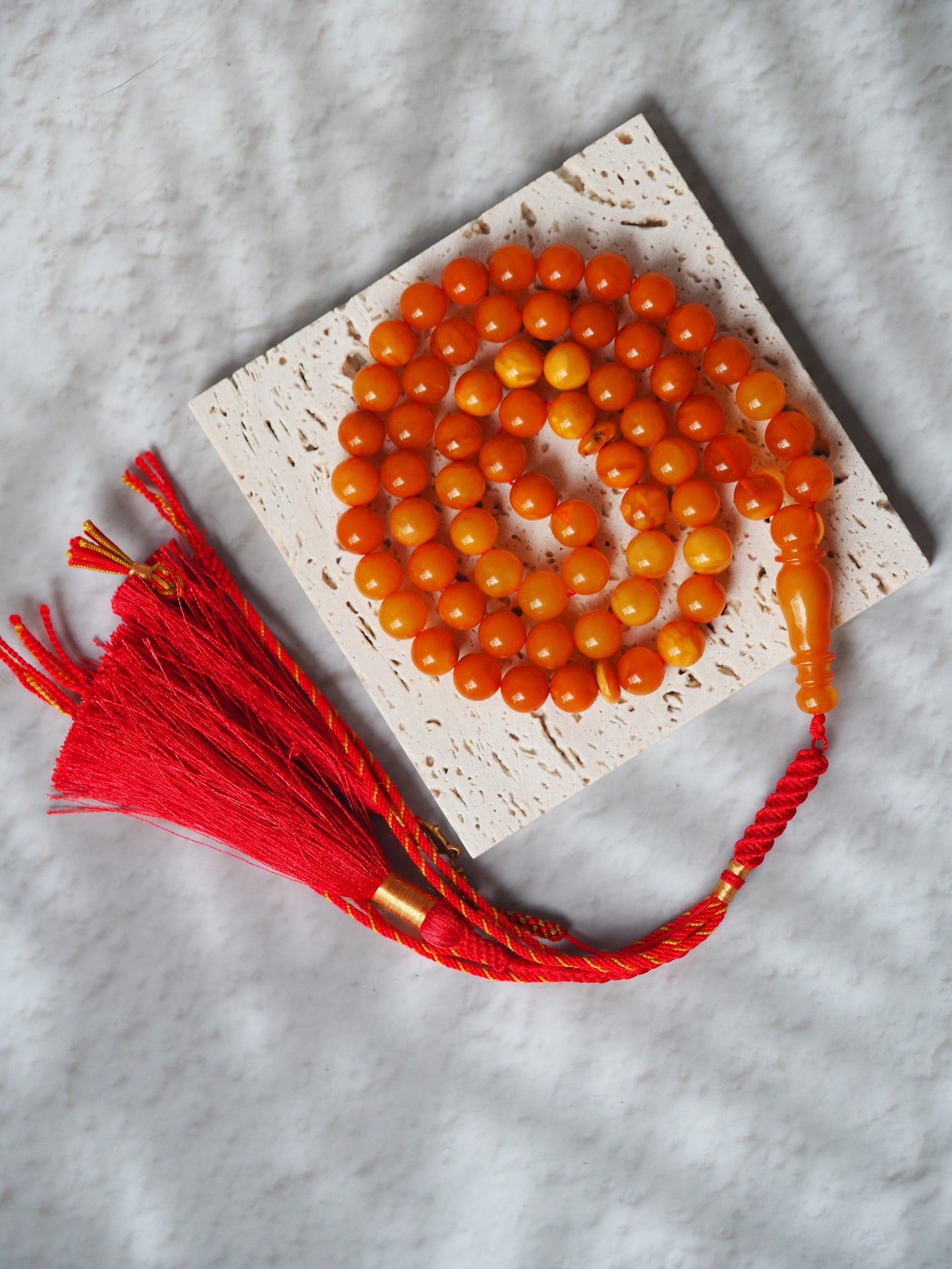 Antique Aged "Old German" Amber Misbah 66 Beads