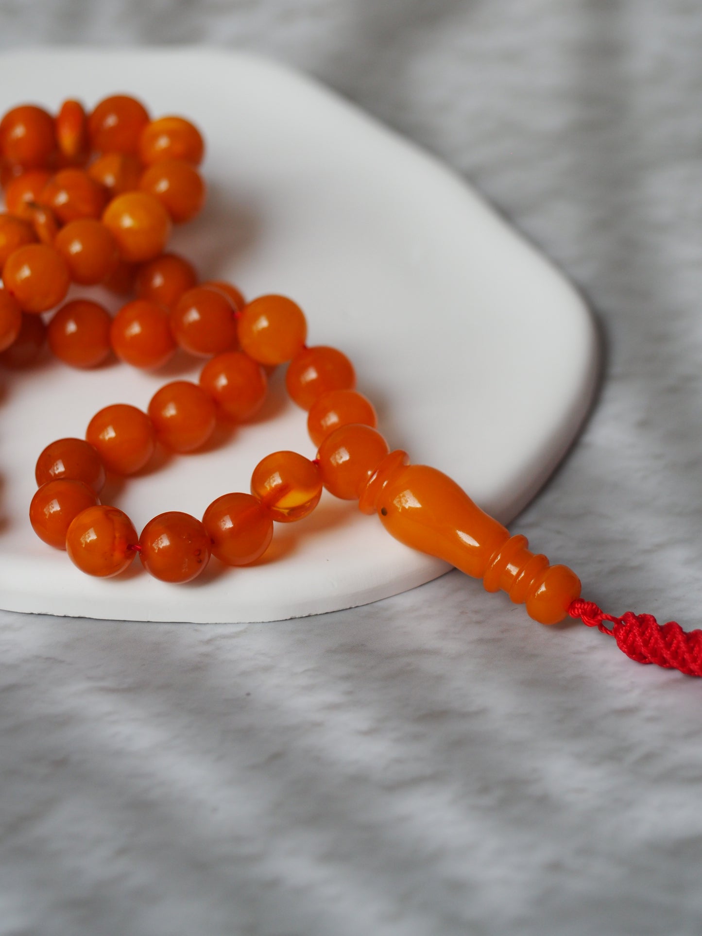 Antique Aged "Old German" Amber Misbah 66 Beads