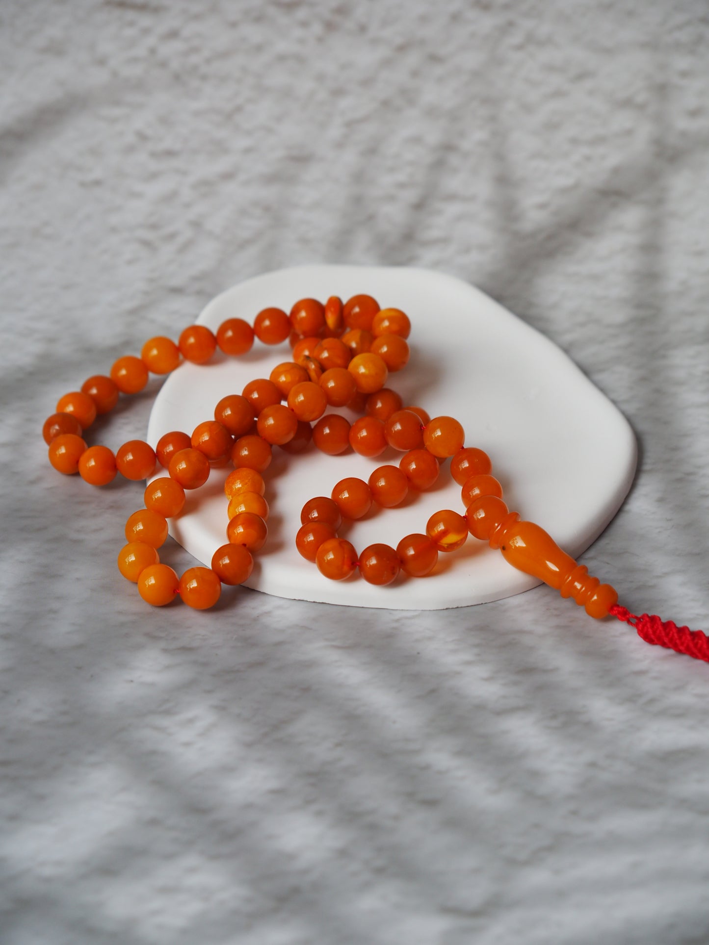 Antique Aged "Old German" Amber Misbah 66 Beads