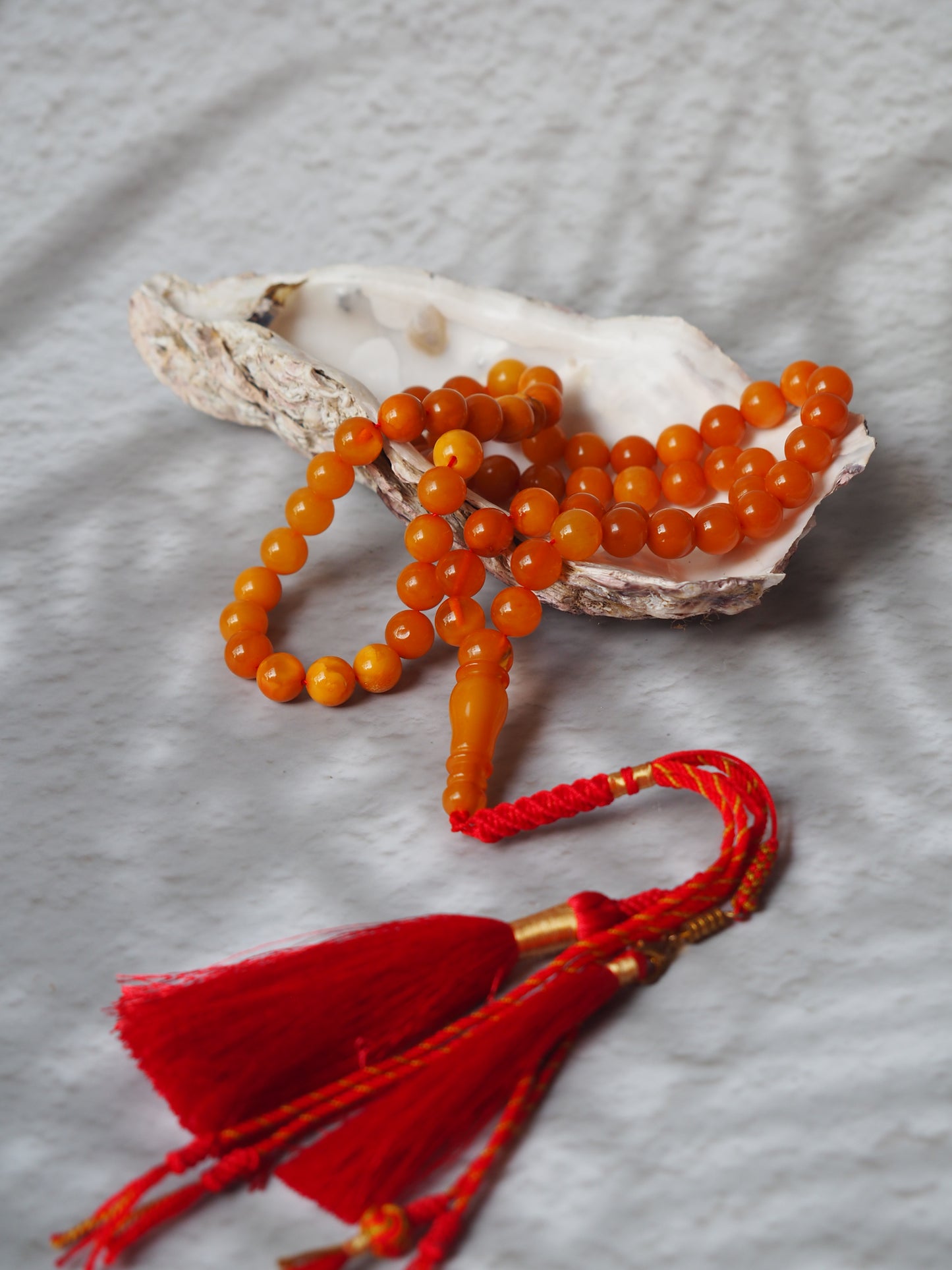 Antique Aged "Old German" Amber Misbah 66 Beads