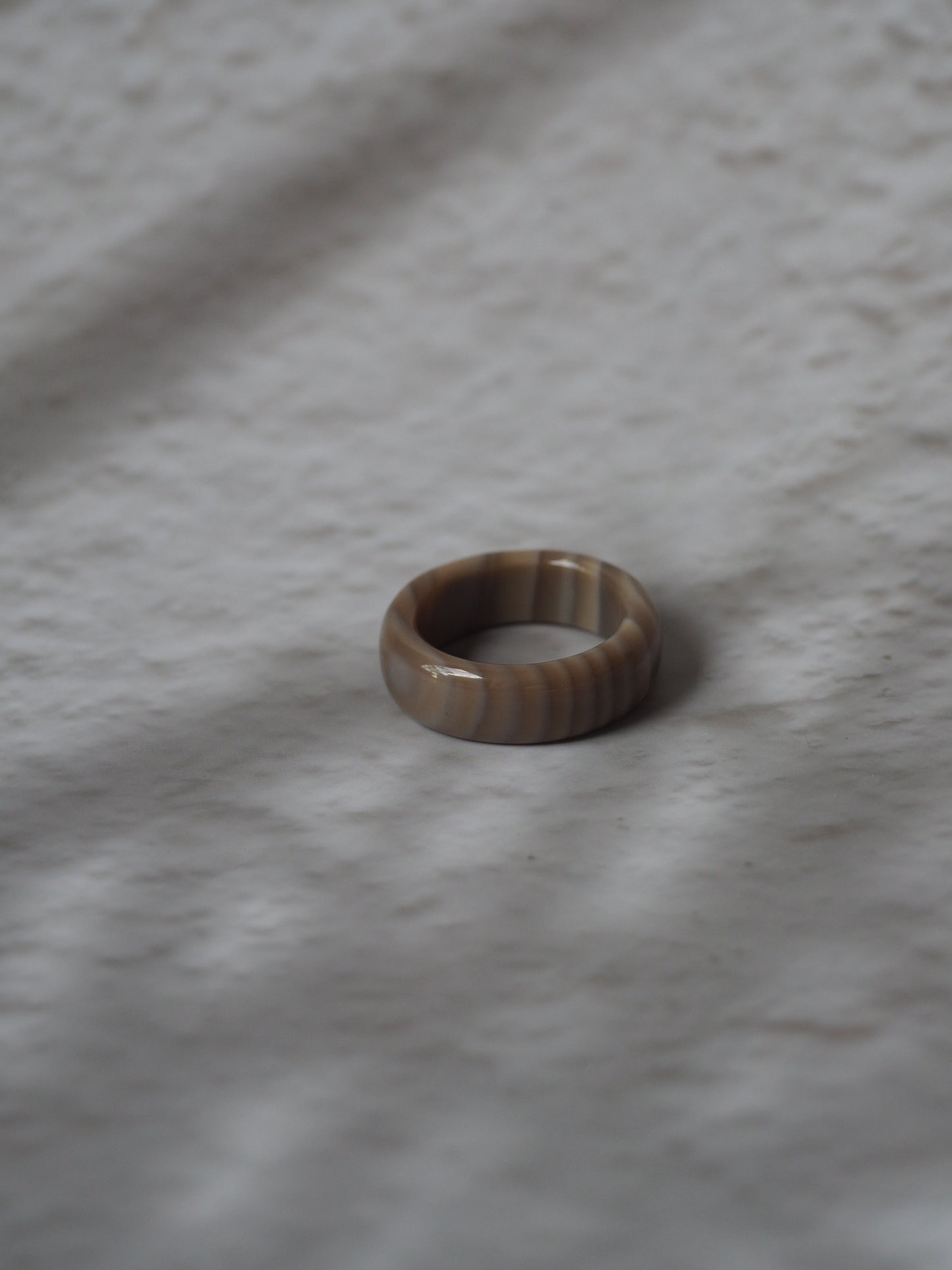 Unique Natural Striped Flint Ring