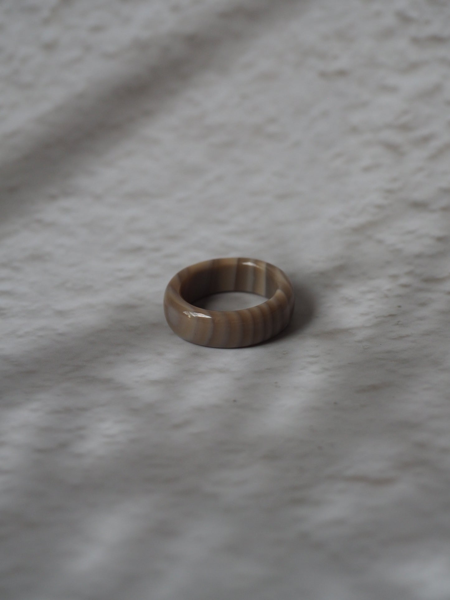 Unique Natural Striped Flint Ring