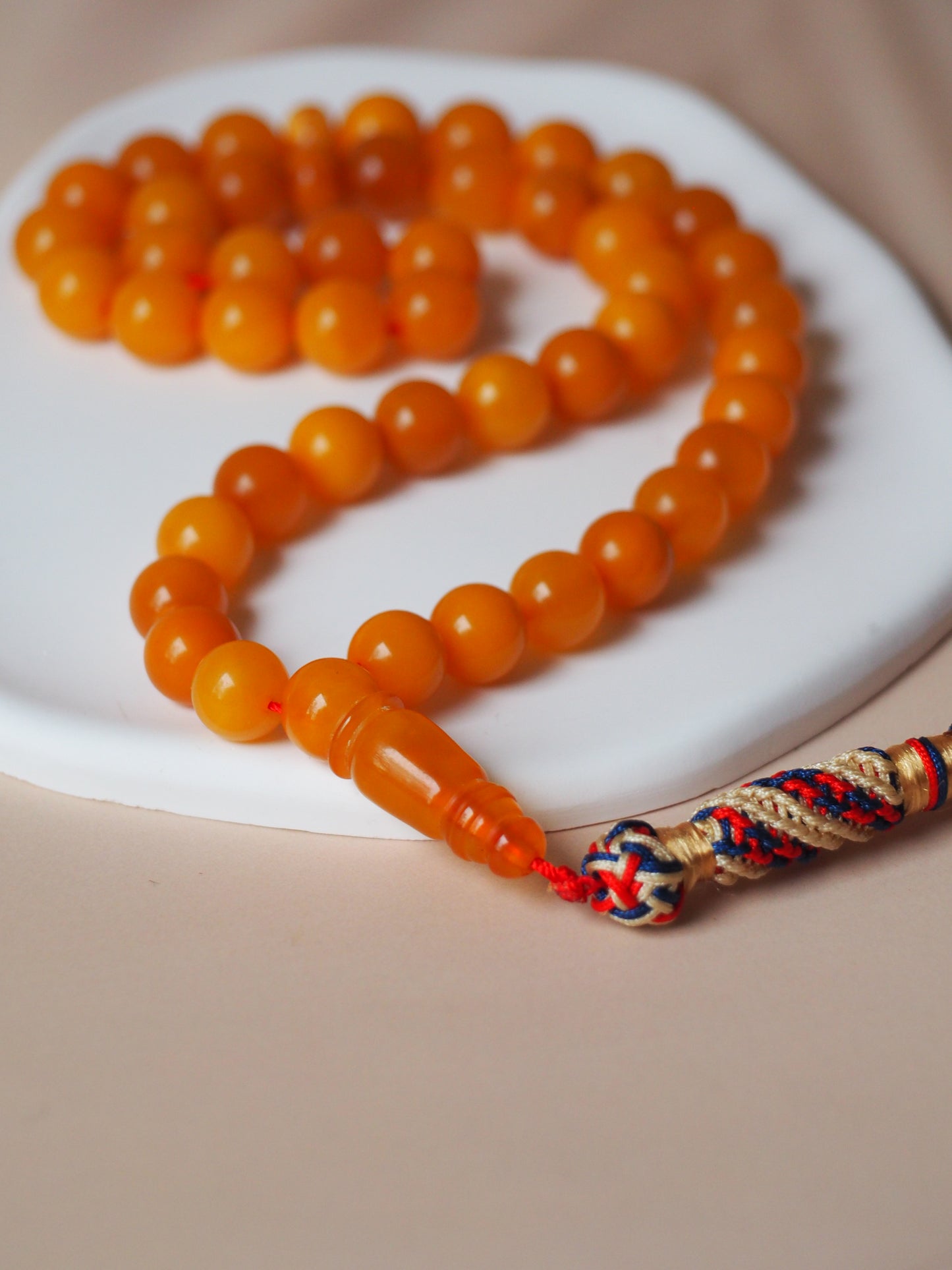 Natural Aged Butterscotch Amber Pocket Size Tasbih 45 Beads