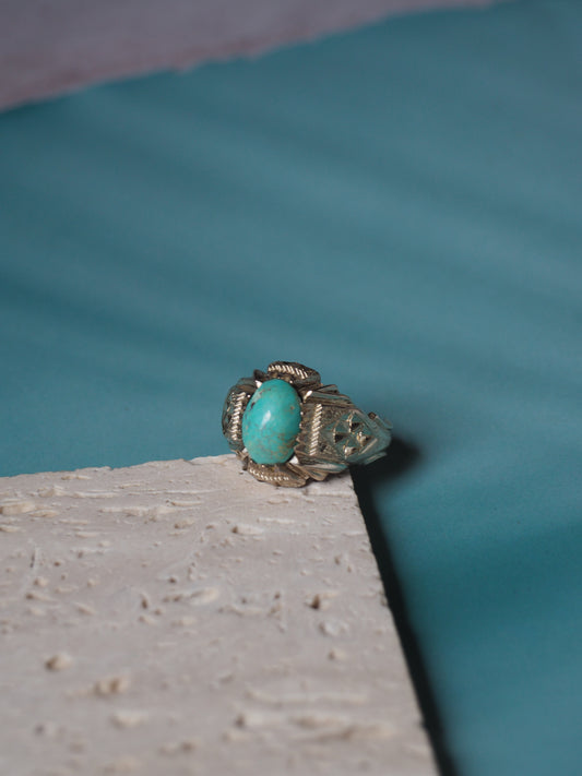 Natural Turquoise Ring in Silver 925