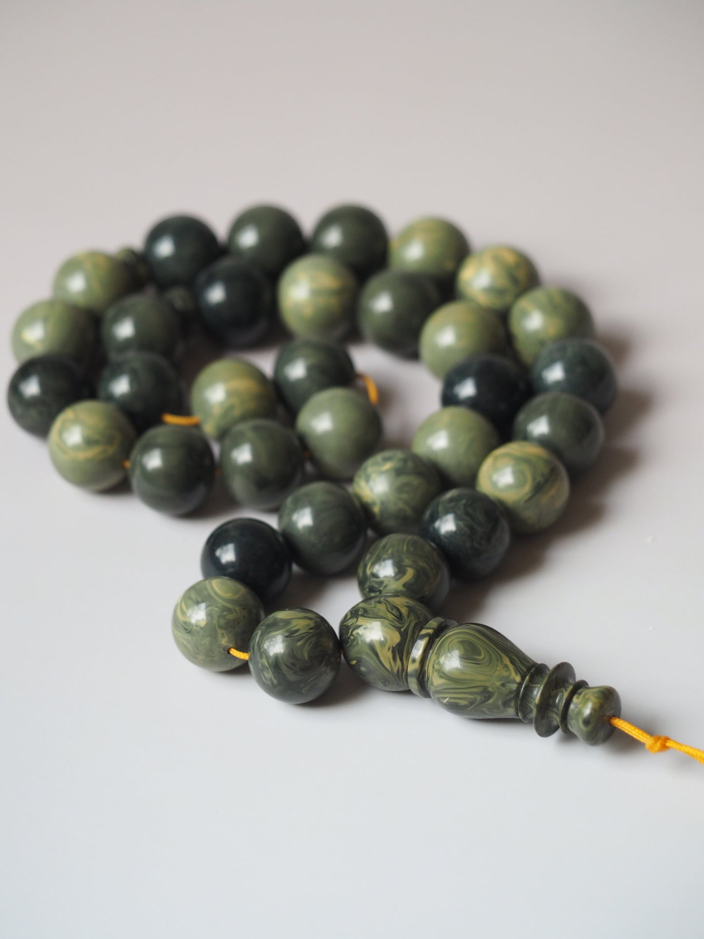 Vintage Teal Green "Chernobyl" Bakelite Misbah 33 Beads