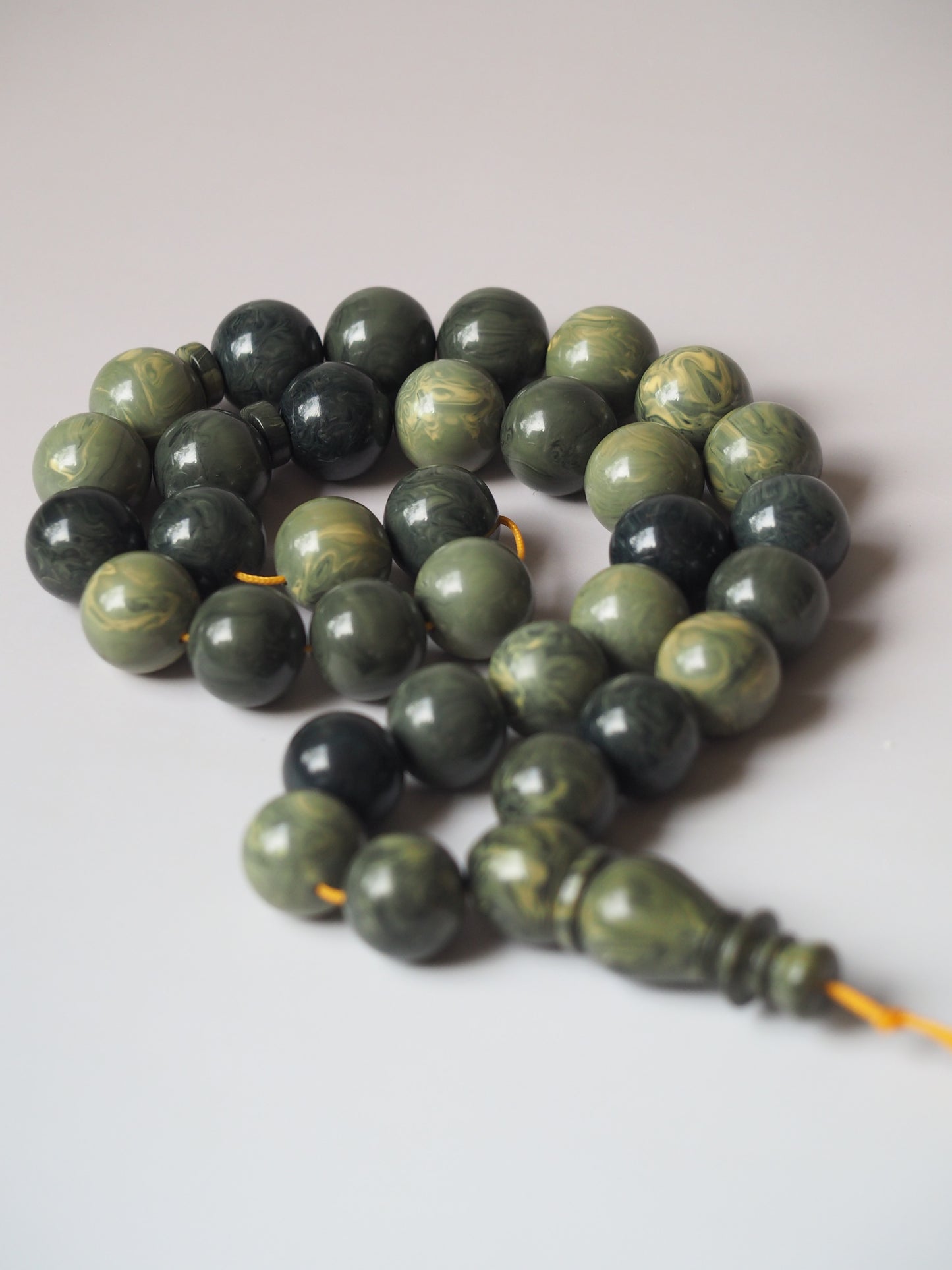 Vintage Teal Green "Chernobyl" Bakelite Misbah 33 Beads