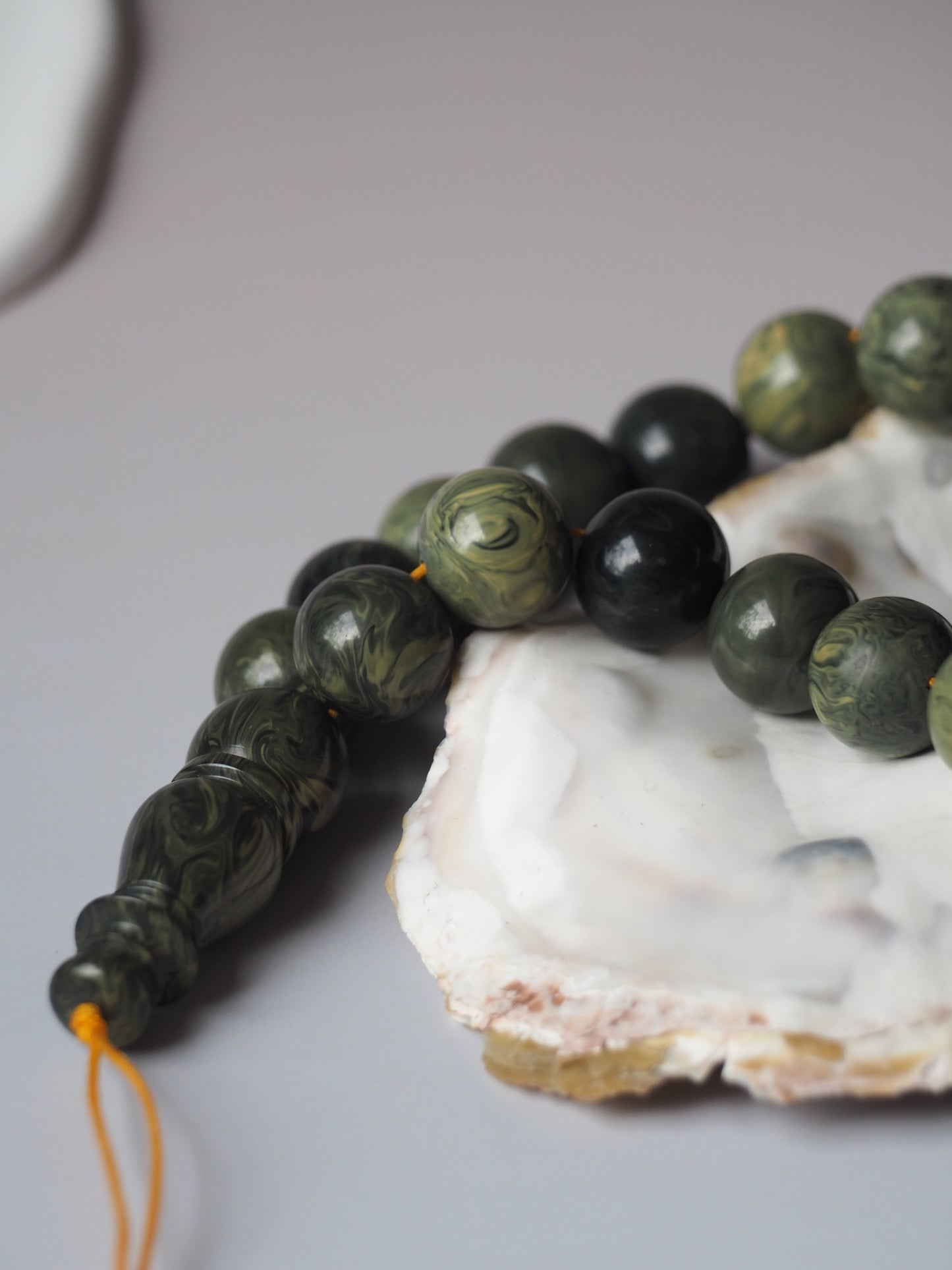 Vintage Teal Green "Chernobyl" Bakelite Misbah 33 Beads