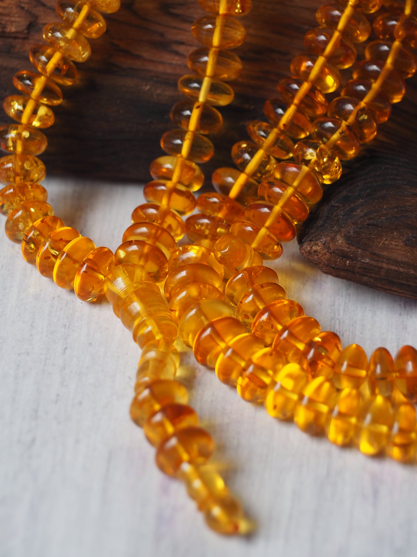 Donut Shape Natural Citron Amber Misbaha 128 Beads