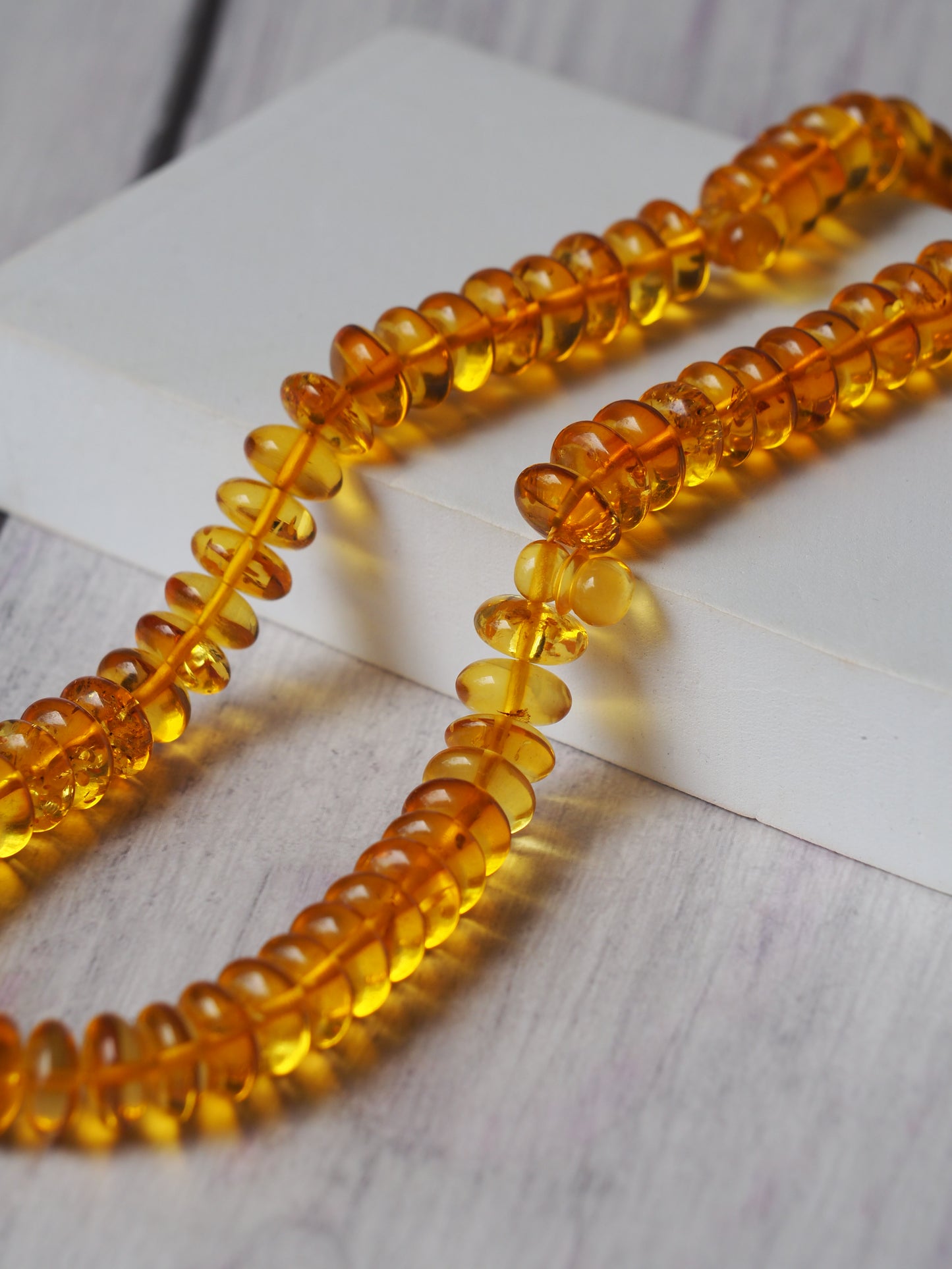 Donut Shape Natural Citron Amber Misbaha 128 Beads