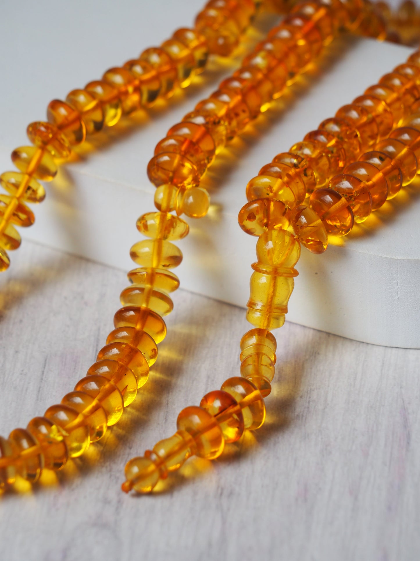 Donut Shape Natural Citron Amber Misbaha 128 Beads