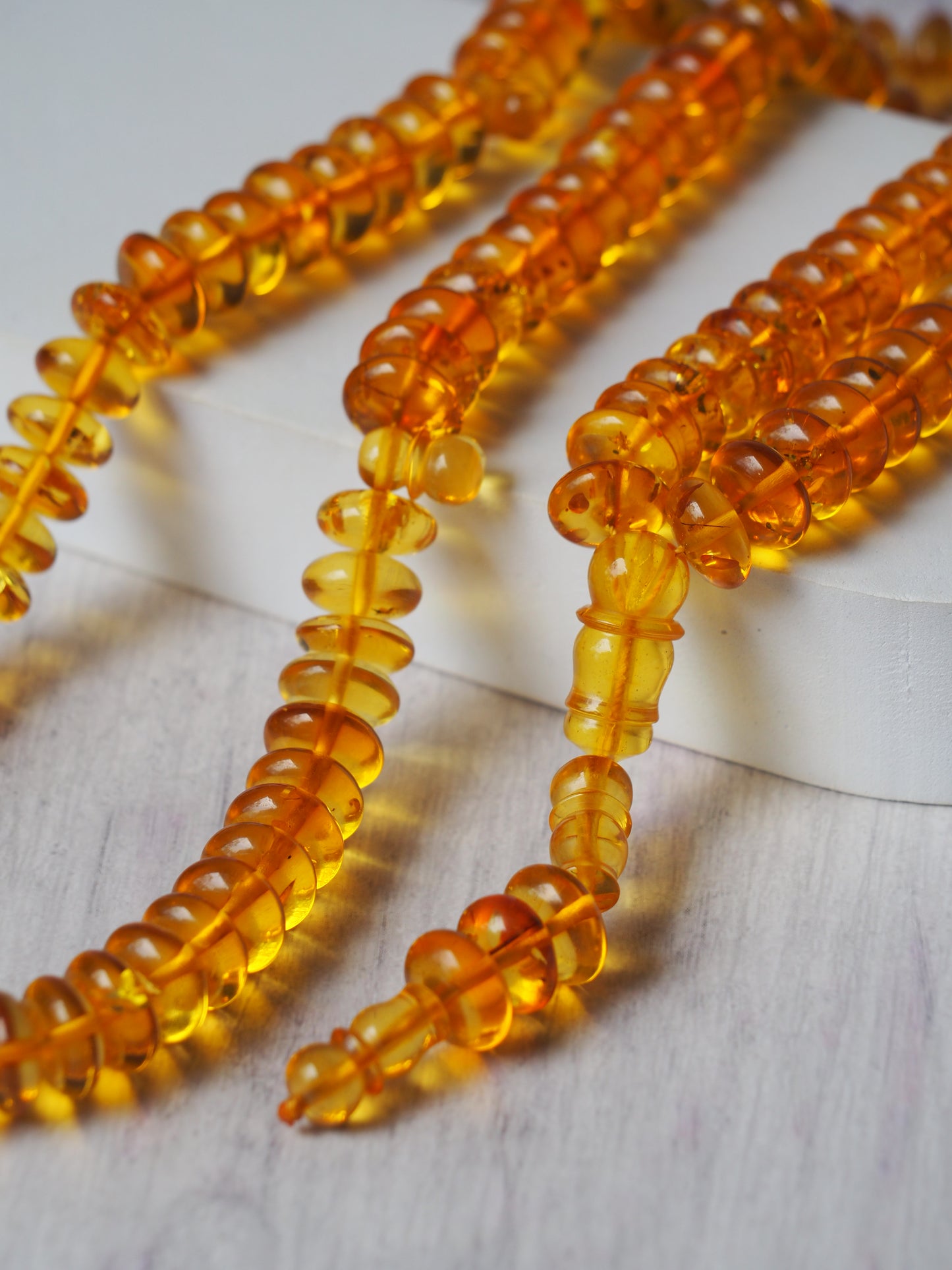 Donut Shape Natural Citron Amber Misbaha 128 Beads