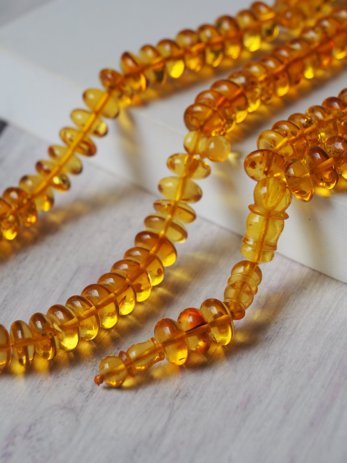 Donut Shape Natural Citron Amber Misbaha 128 Beads