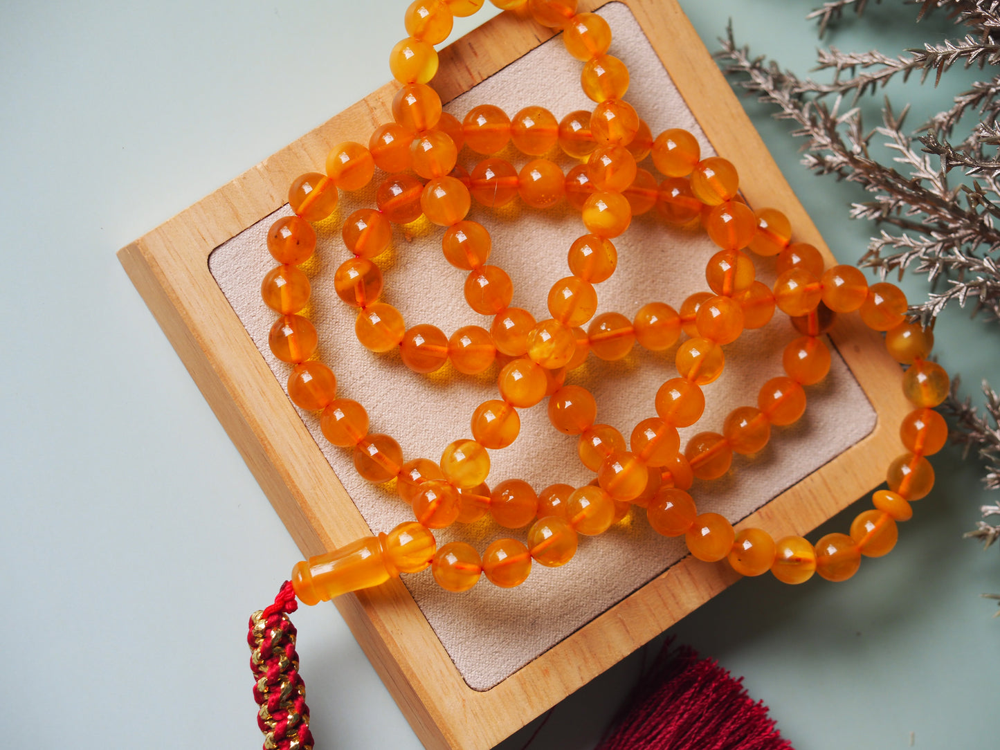 Natural Aged Cloudy Honey Amber Tasbih Pocket Size 99 Beads
