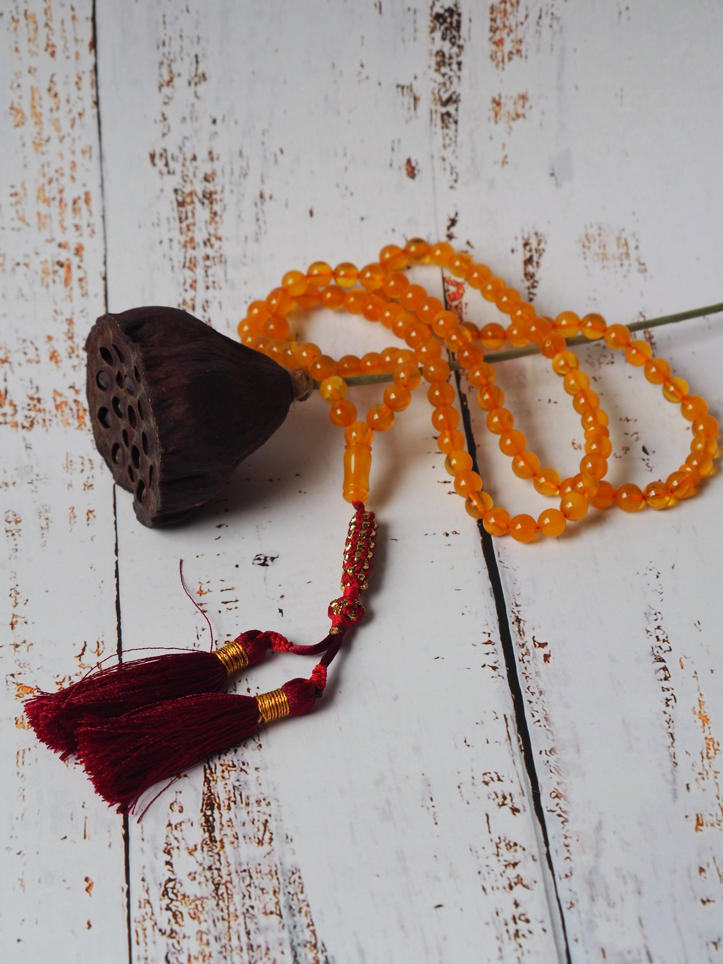 Natural Aged Cloudy Honey Amber Tasbih Pocket Size 99 Beads