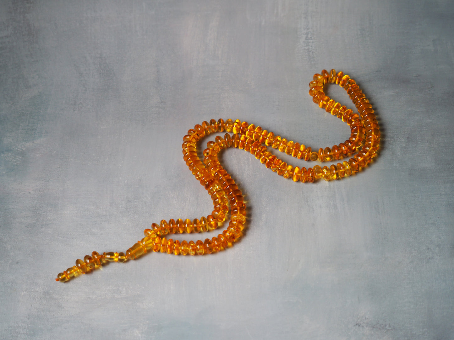Donut Shape Natural Citron Amber Misbaha 128 Beads