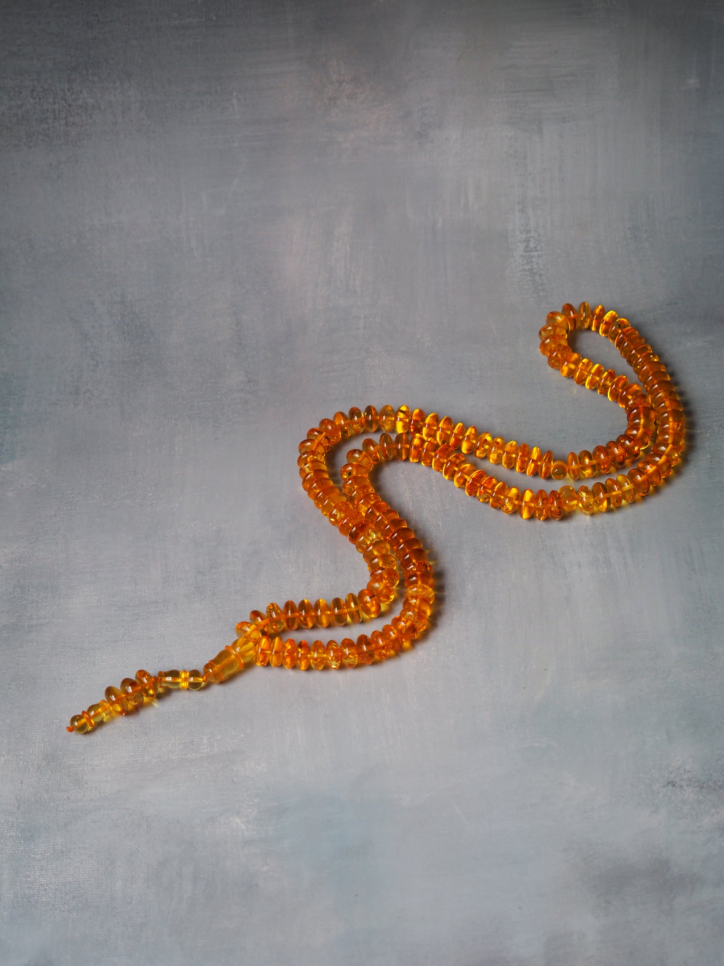 Donut Shape Natural Citron Amber Misbaha 128 Beads