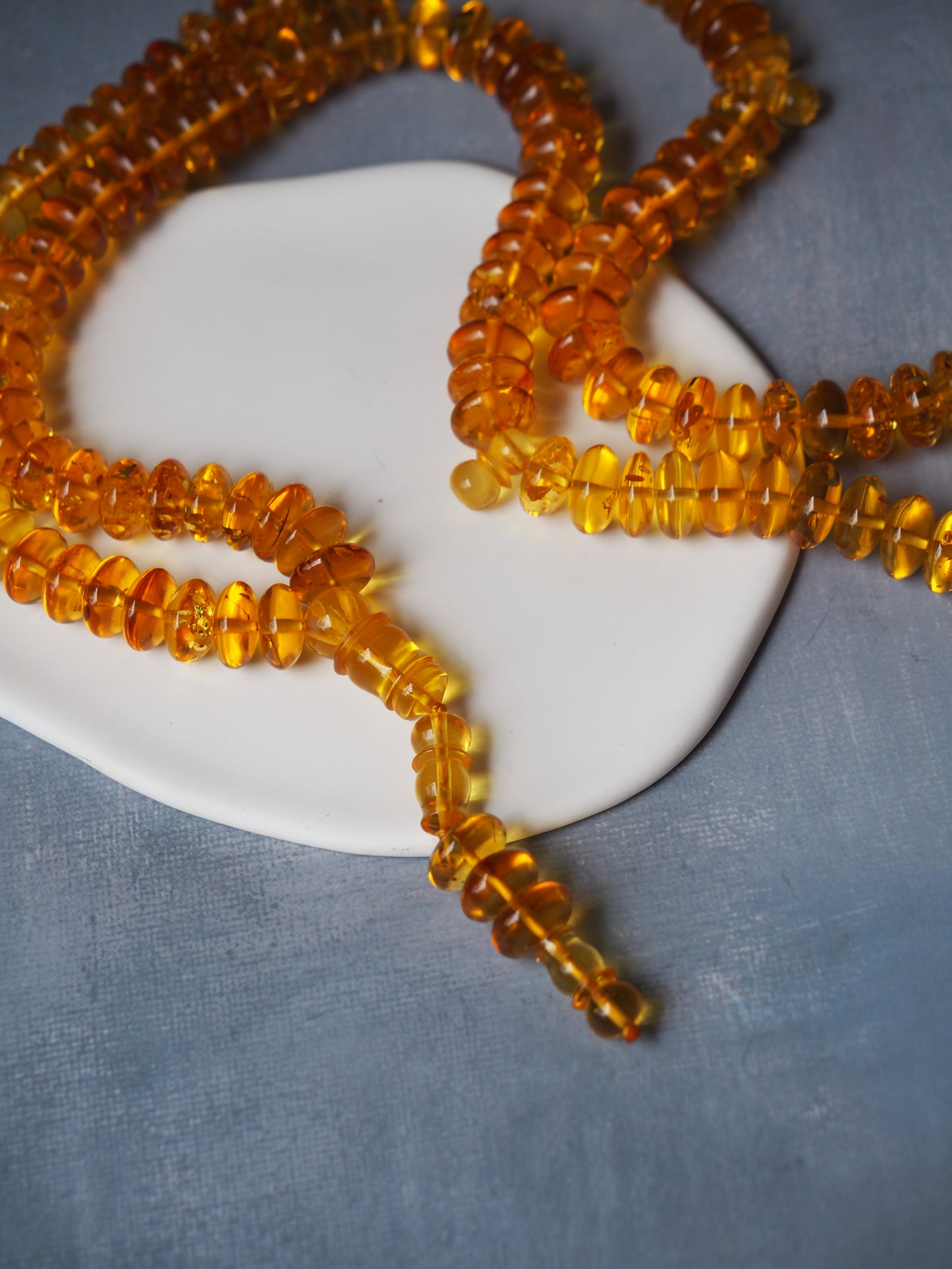 Donut Shape Natural Citron Amber Misbaha 128 Beads