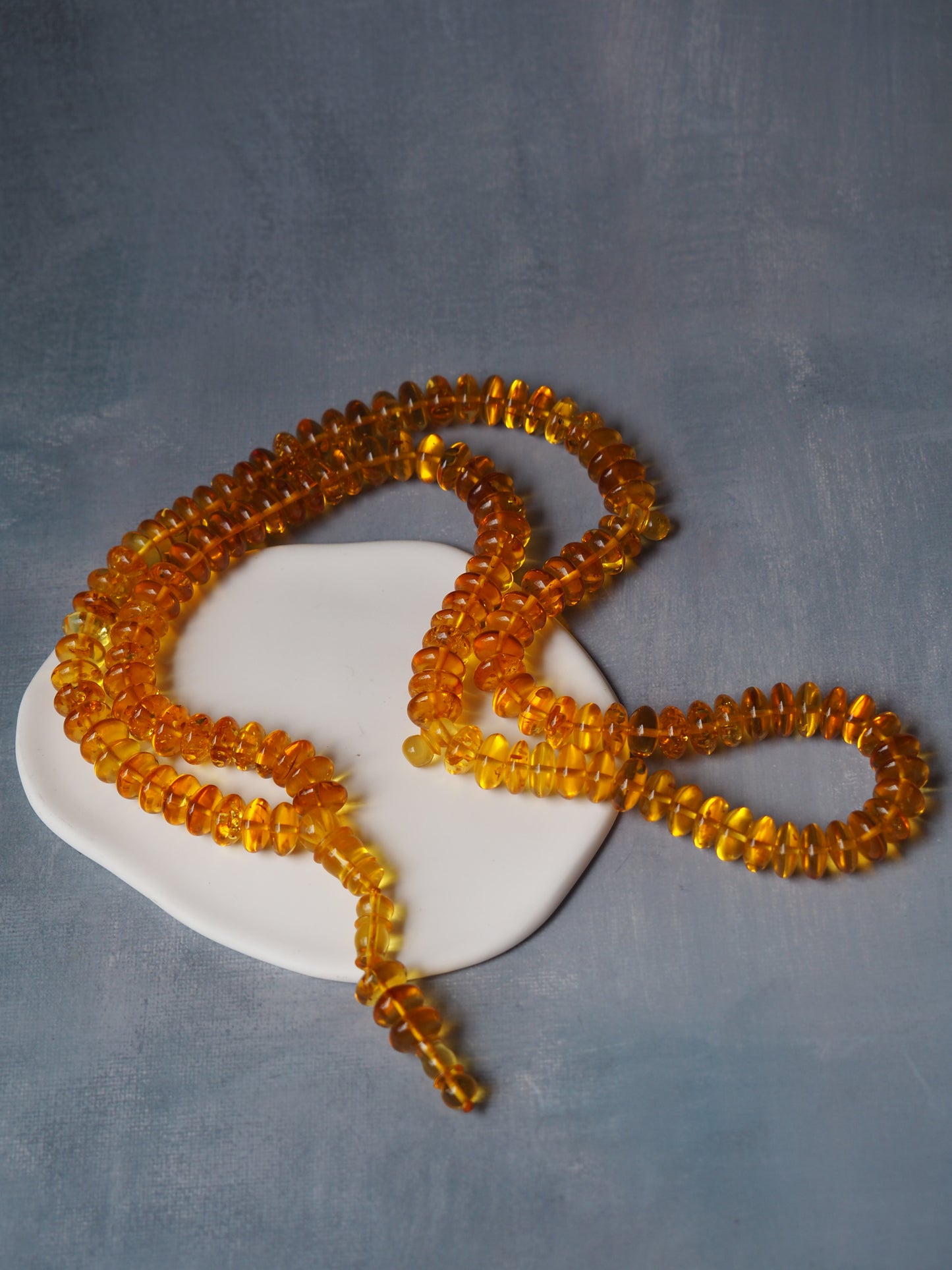 Donut Shape Natural Citron Amber Misbaha 128 Beads