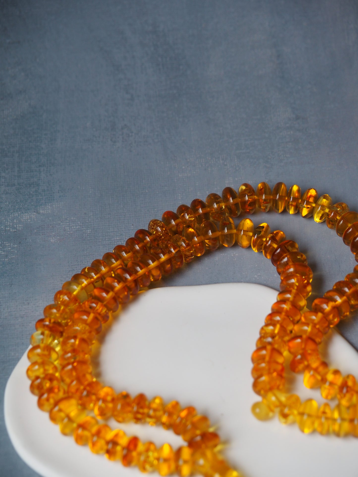 Donut Shape Natural Citron Amber Misbaha 128 Beads