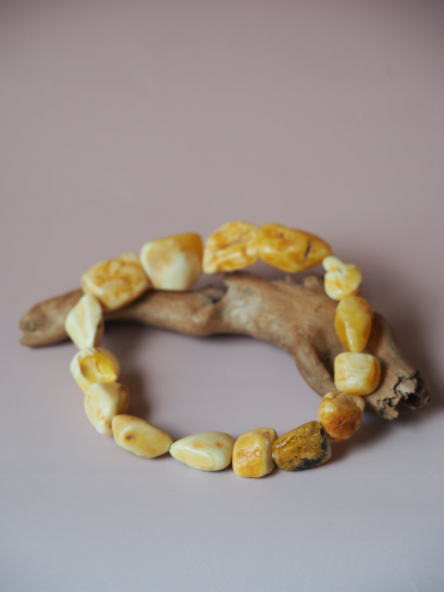 Cognac Amber Big Raw Bracelet