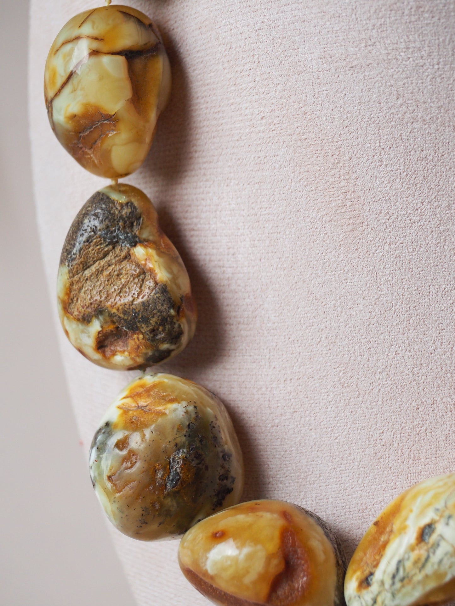 Huge and Unique Raw Amber Necklace from Private Collector from Poland 1970s with Certificate