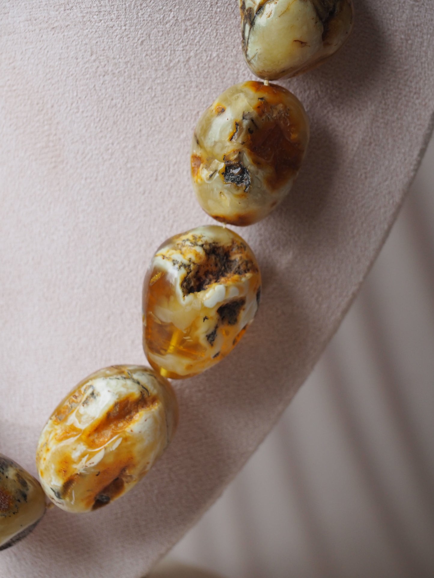 Huge and Unique Raw Amber Necklace from Private Collector from Poland 1970s with Certificate