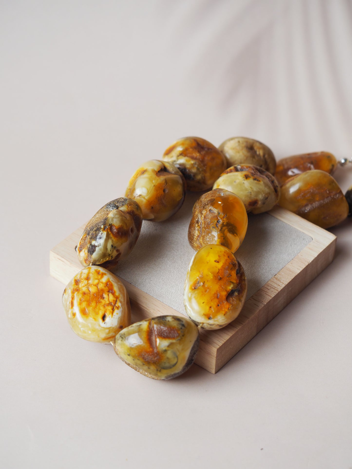 Huge and Unique Raw Amber Necklace from Private Collector from Poland 1970s with Certificate