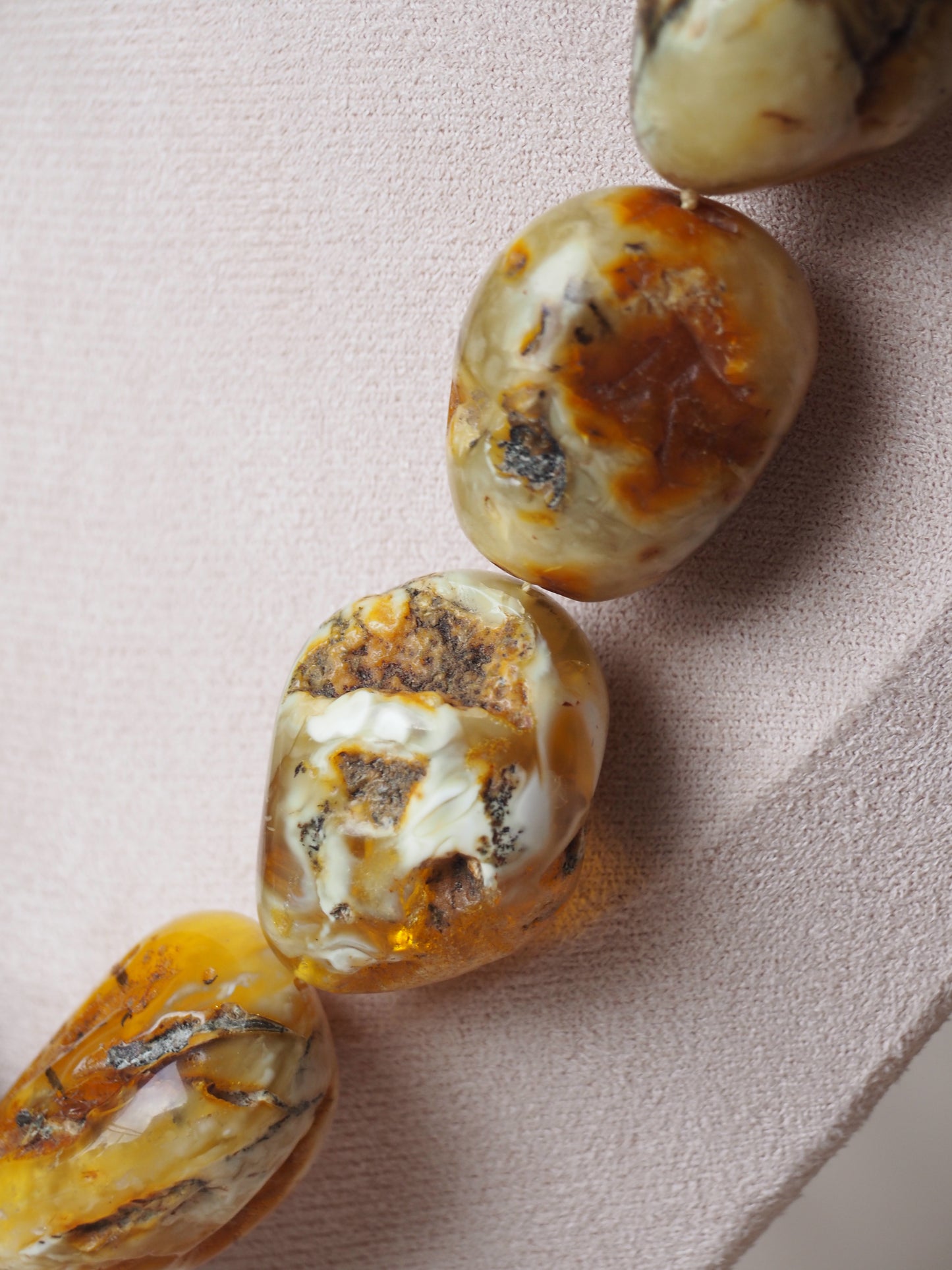 Huge and Unique Raw Amber Necklace from Private Collector from Poland 1970s with Certificate