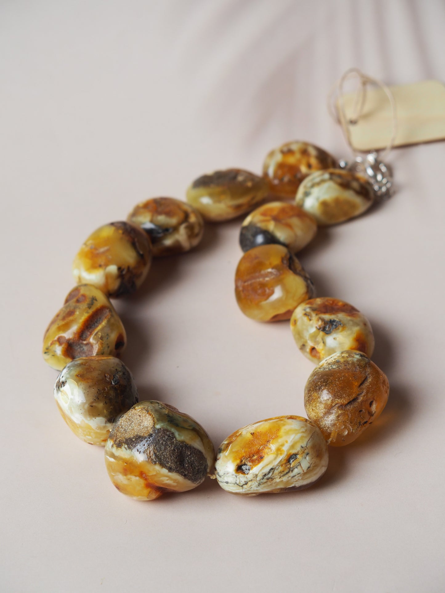 Huge and Unique Raw Amber Necklace from Private Collector from Poland 1970s with Certificate