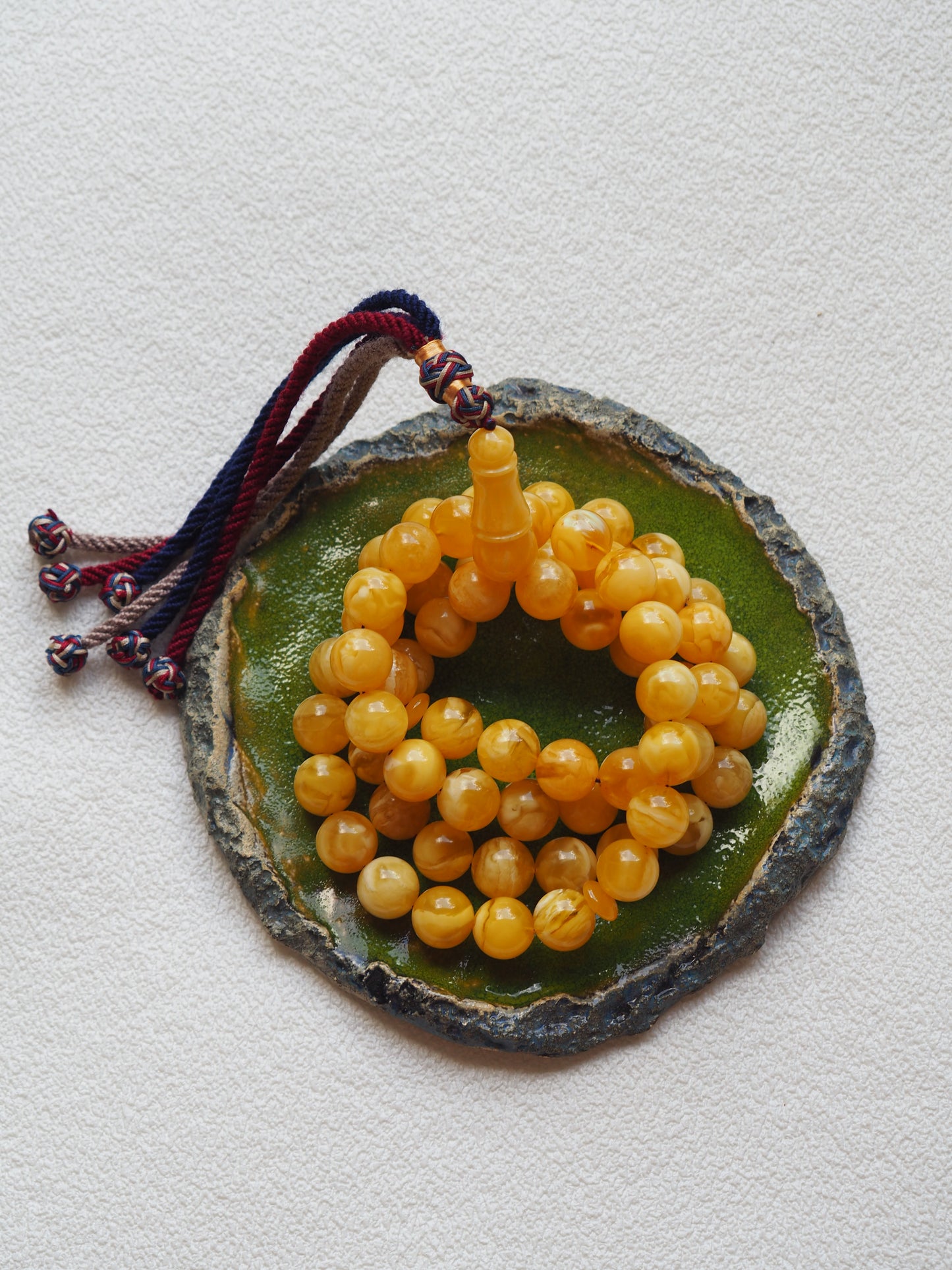 Unique Completed Natural Butterscotch Tiger Amber Rosary 65 Beads 100g