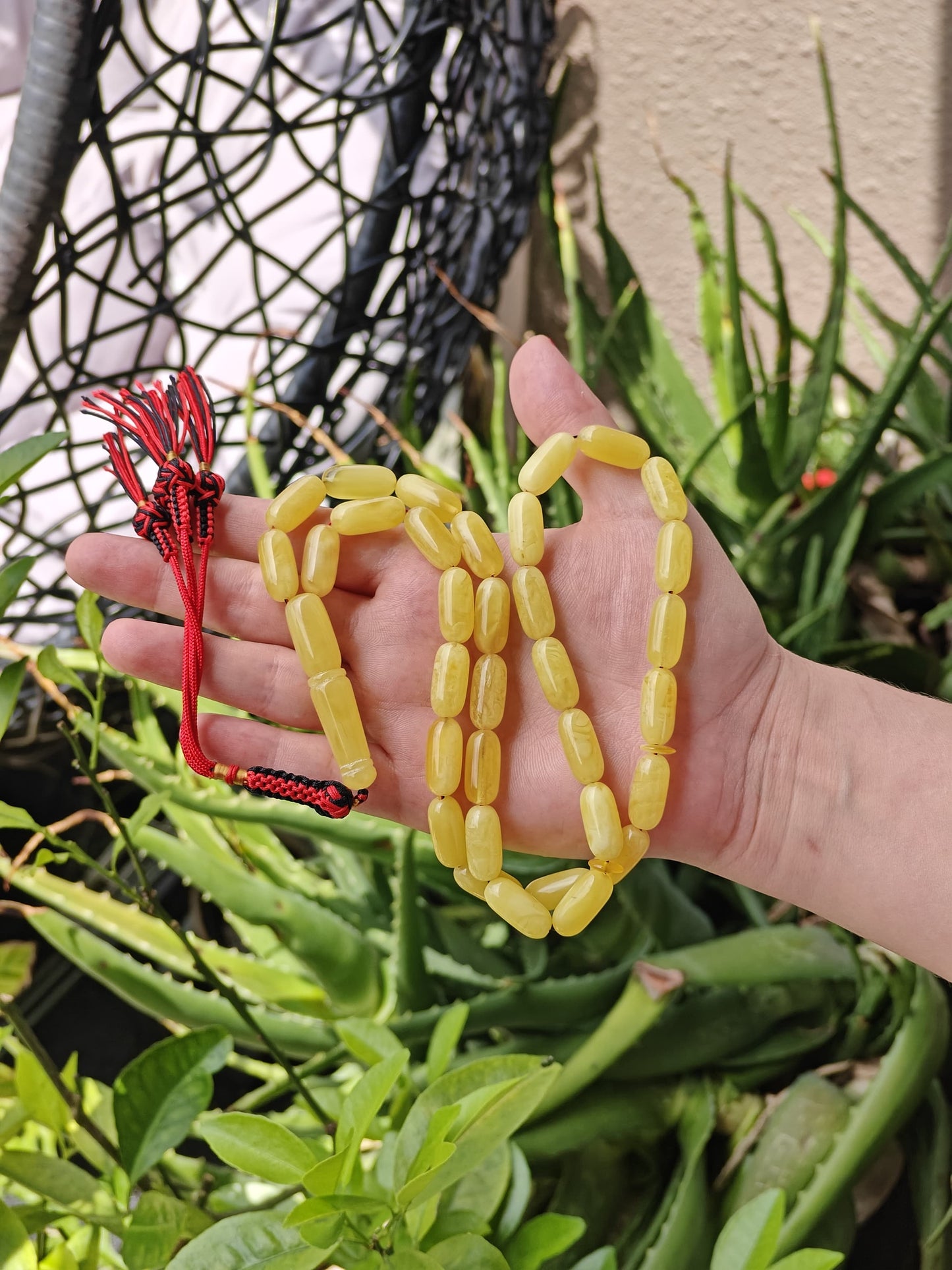 Pocket Size Natural Butterscotch Amber Rosary 33 Beads