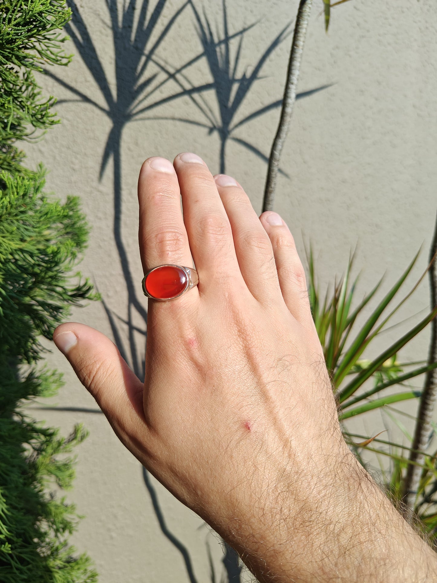 Natural Yemeni Agate Ring in 925 Silver