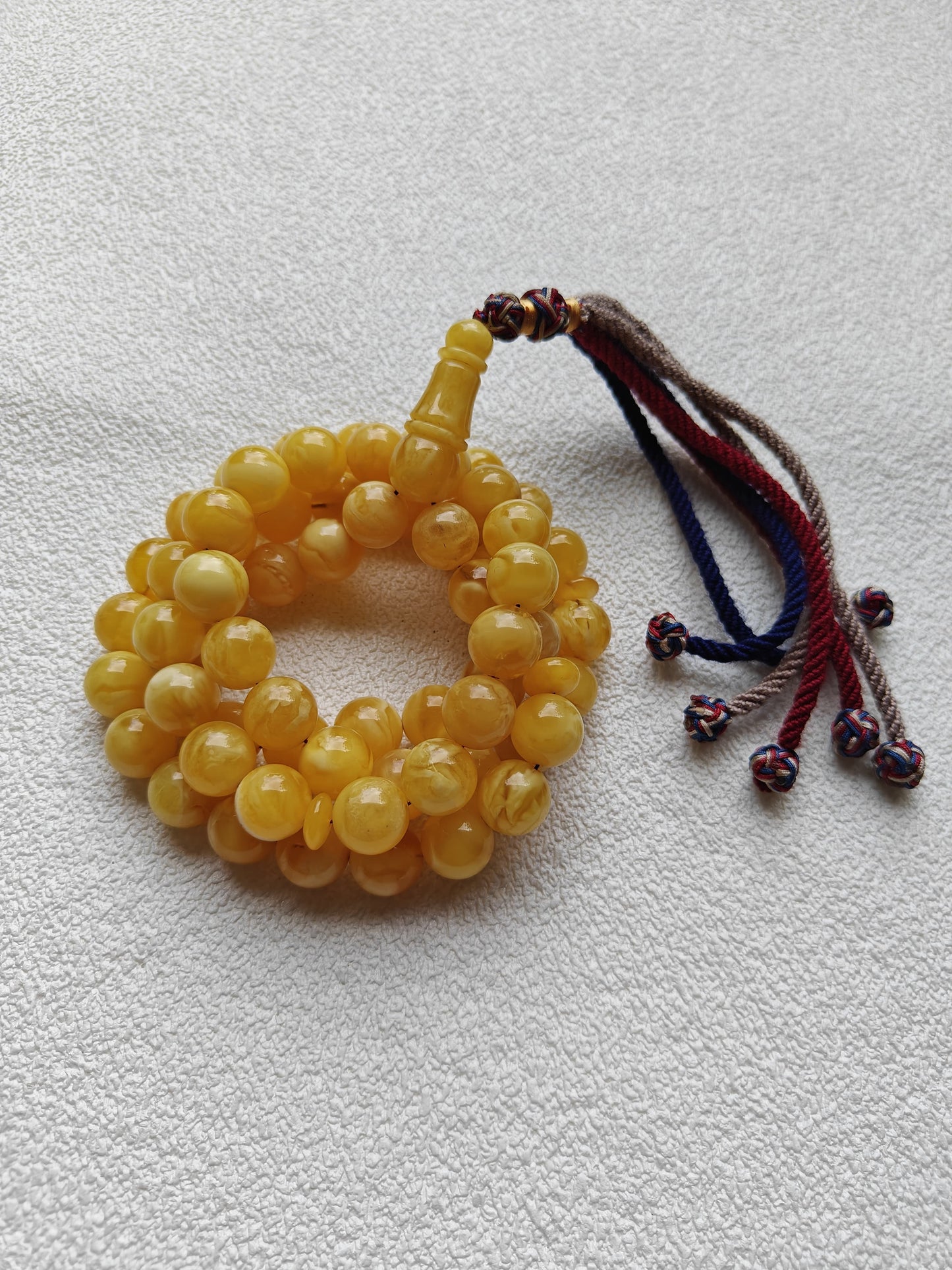 Unique Completed Natural Butterscotch Tiger Amber Rosary 65 Beads 100g