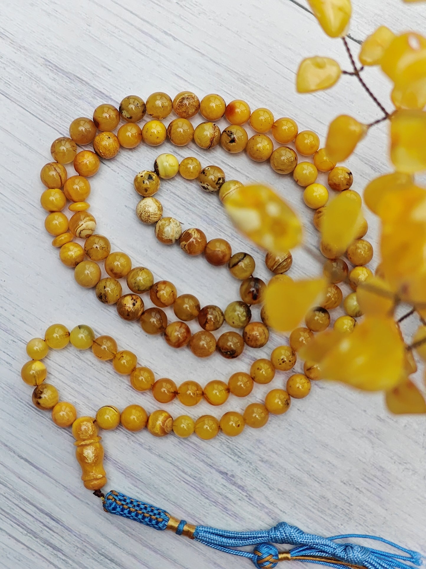 Multicolor Marble Amber Tasbih 99 Beads 8-9 mm