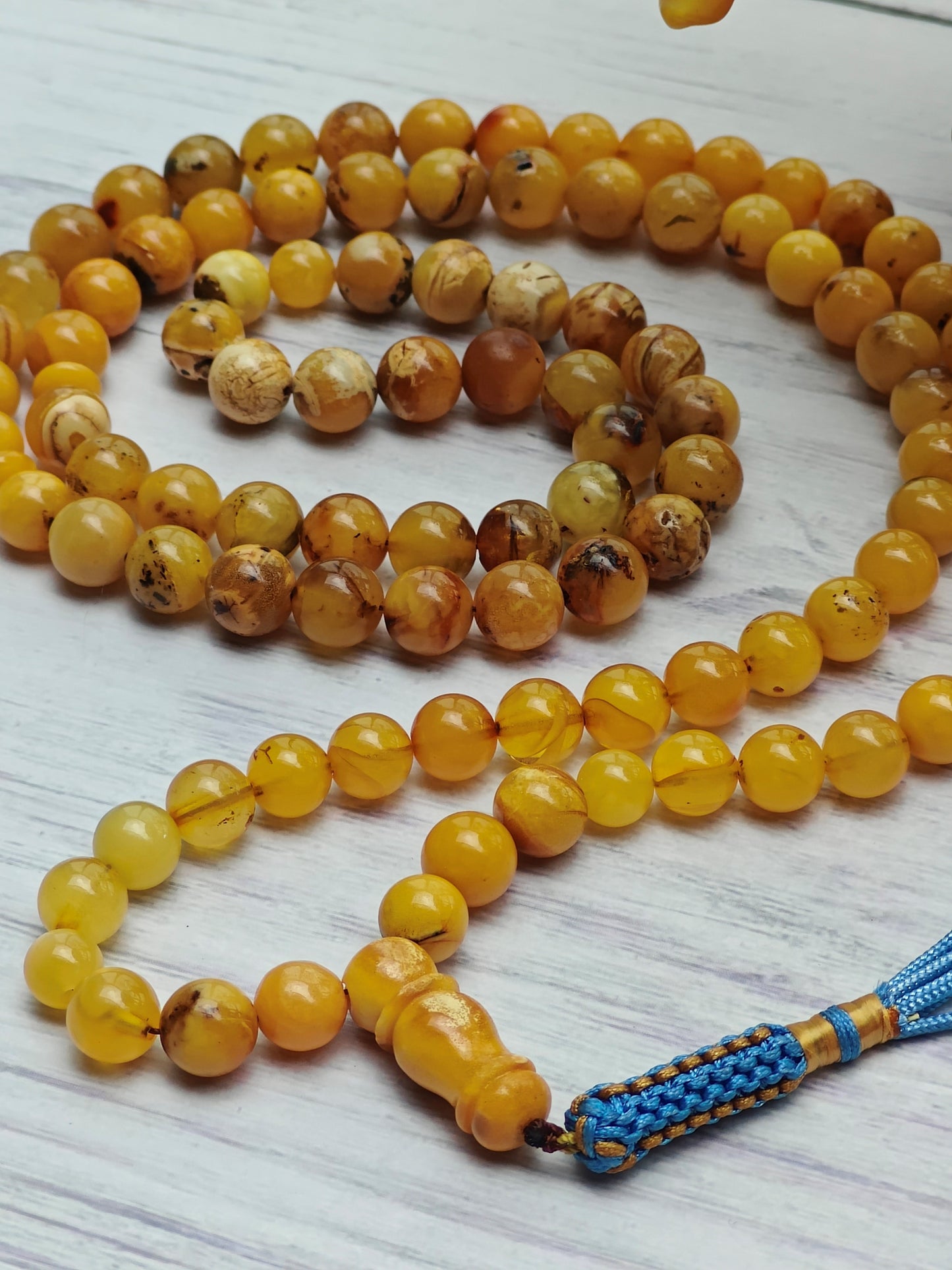 Multicolor Marble Amber Tasbih 99 Beads 8-9 mm