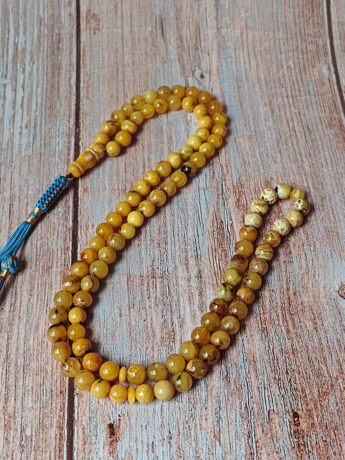 Multicolor Marble Amber Tasbih 99 Beads 8-9 mm