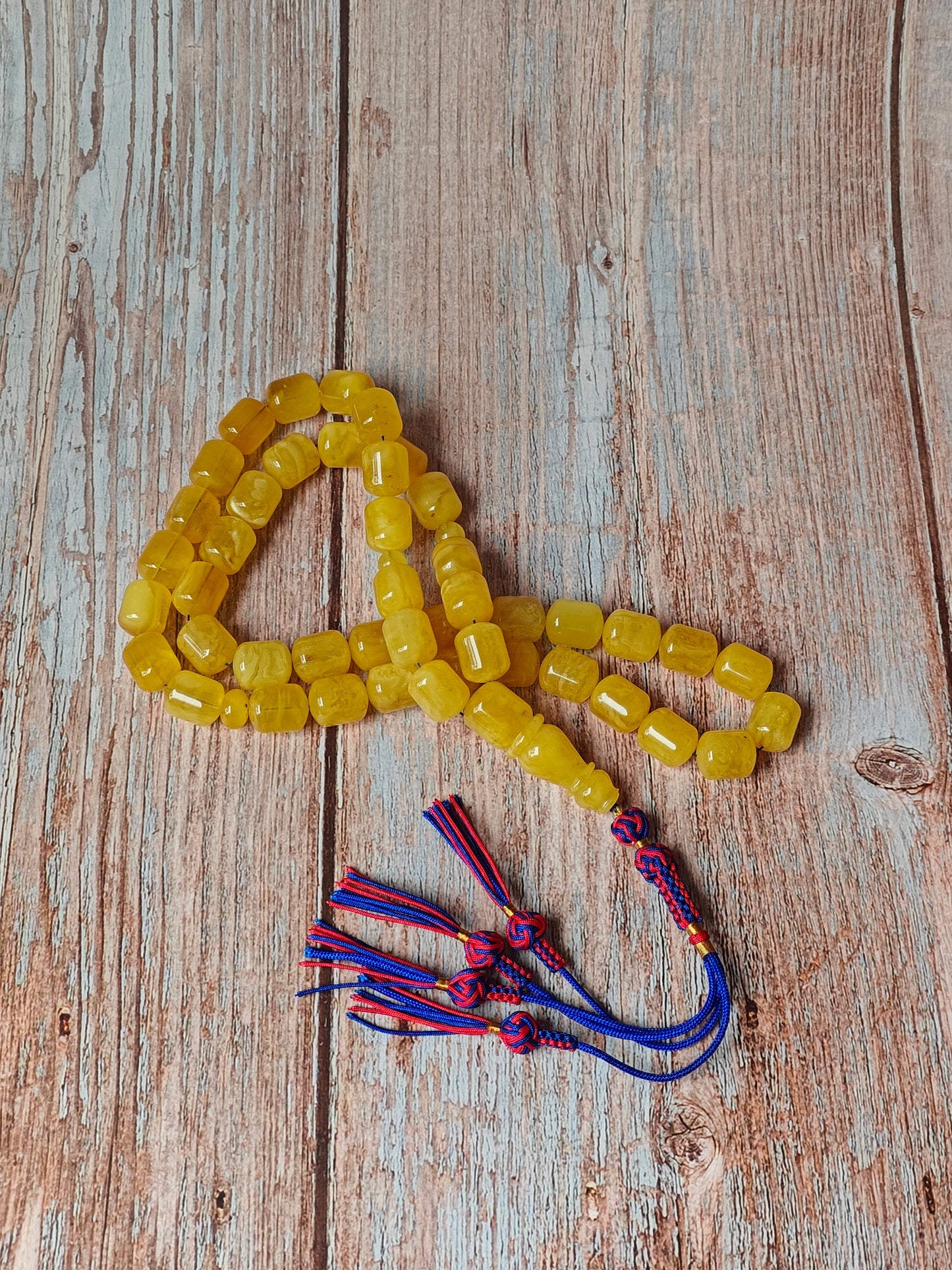Barrel Shape Honey Natural Amber Rosary / Tasbih