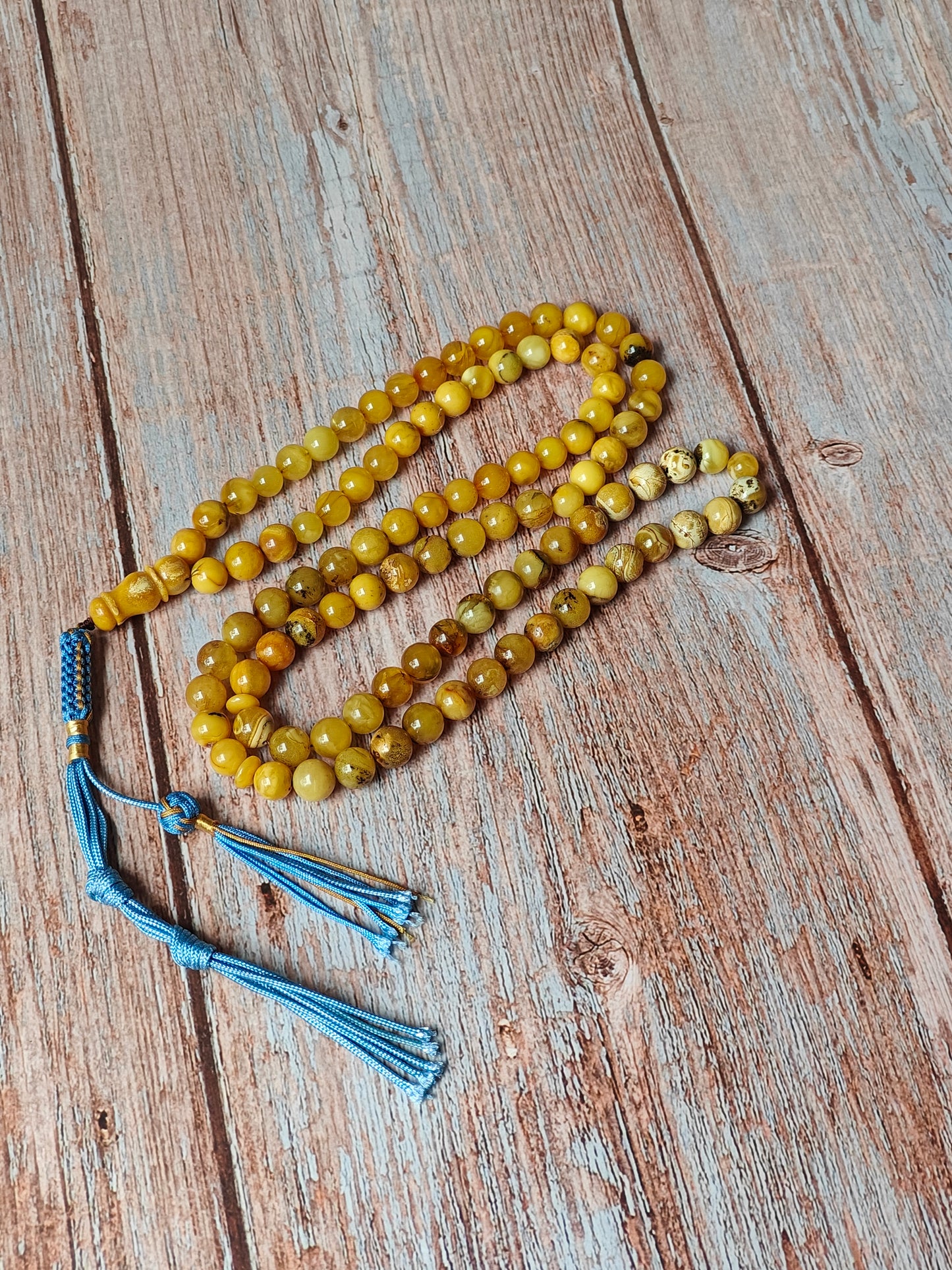 Multicolor Marble Amber Tasbih 99 Beads 8-9 mm
