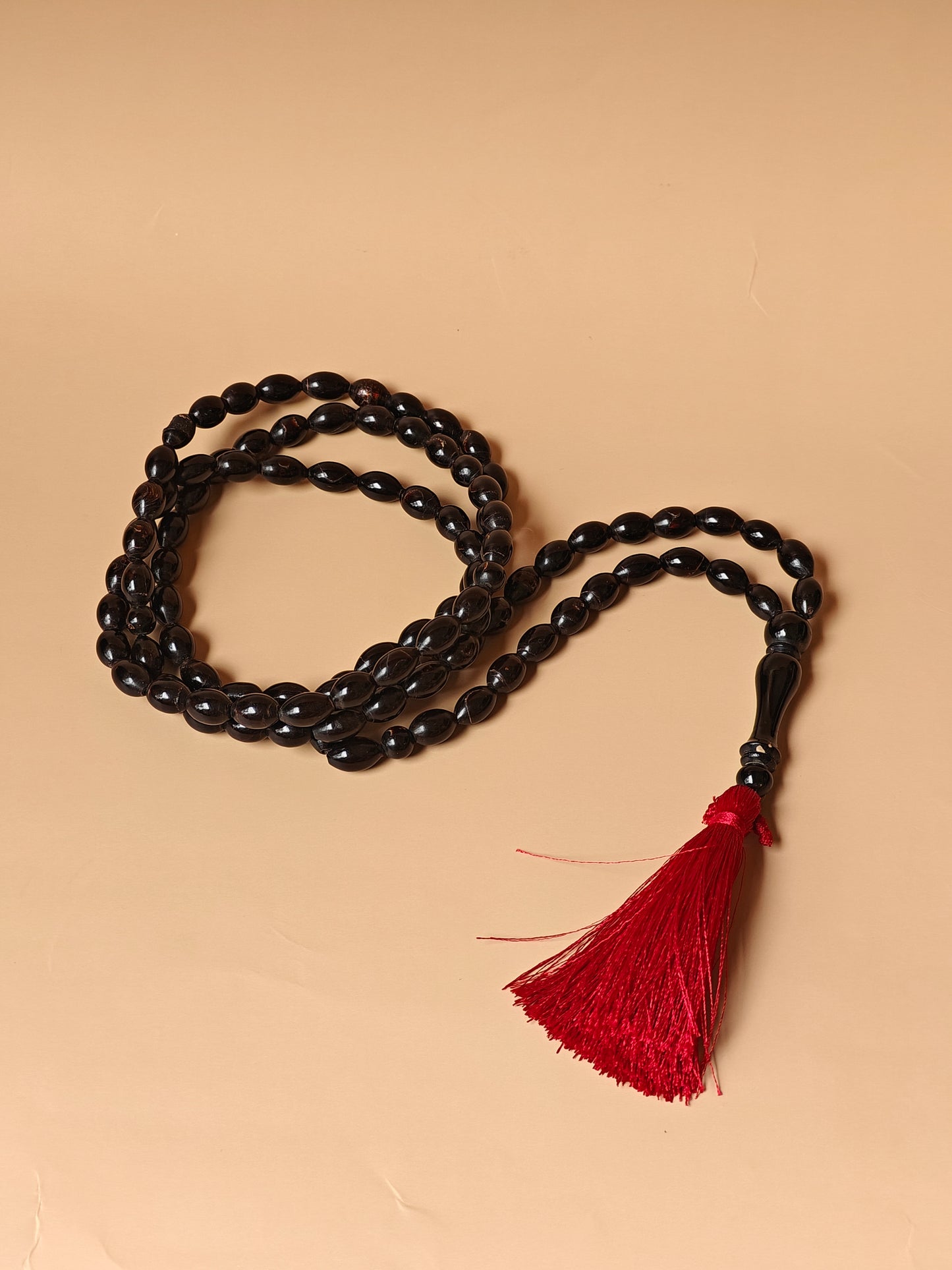 Super Long Red Sea Black Coral Rosary 99 Olive Beads
