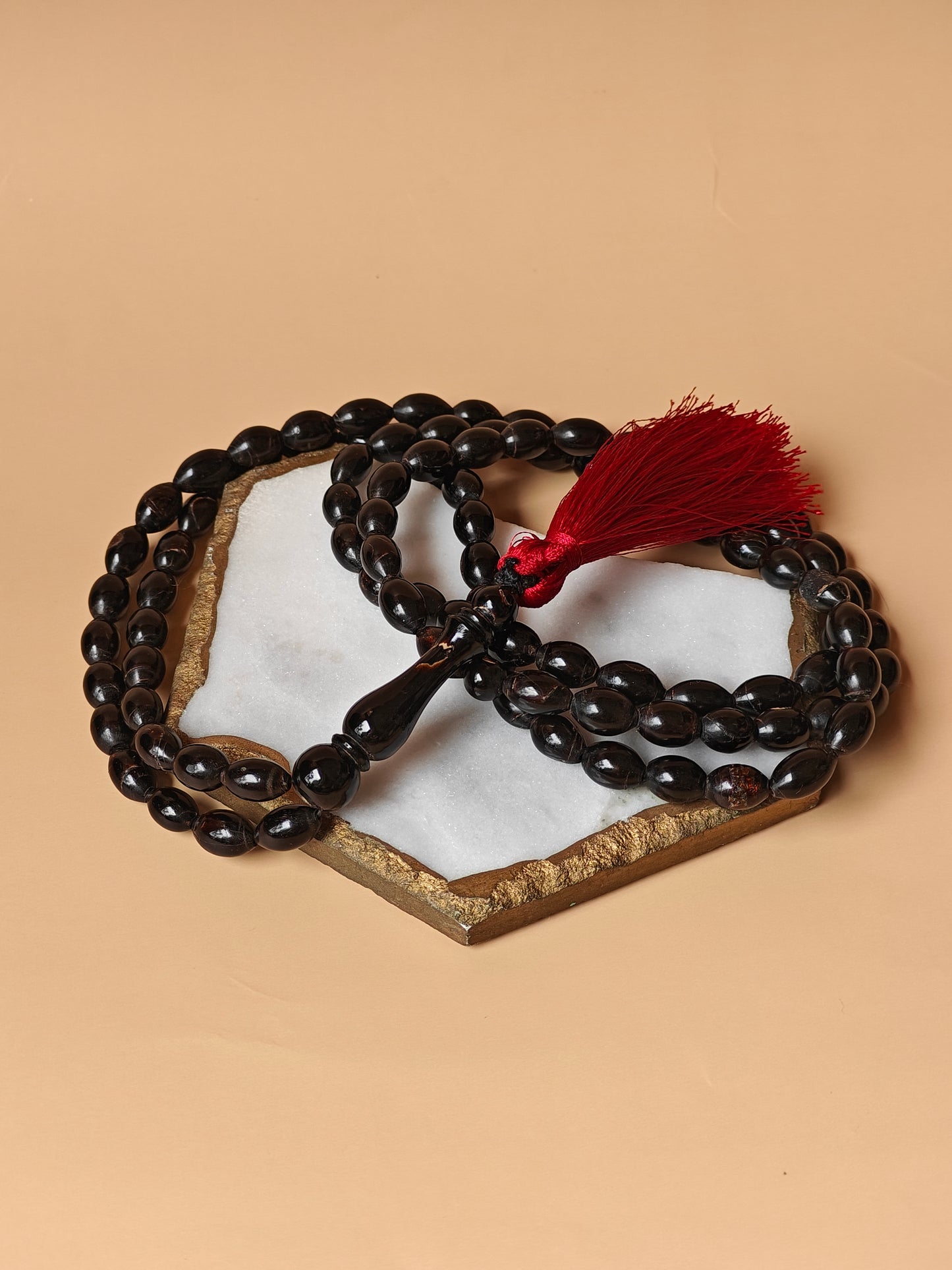 Super Long Red Sea Black Coral Rosary 99 Olive Beads