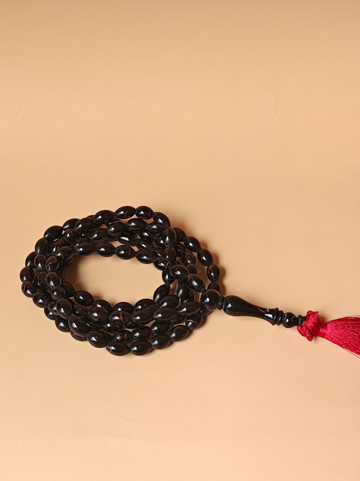 Super Long Red Sea Black Coral Rosary 99 Olive Beads